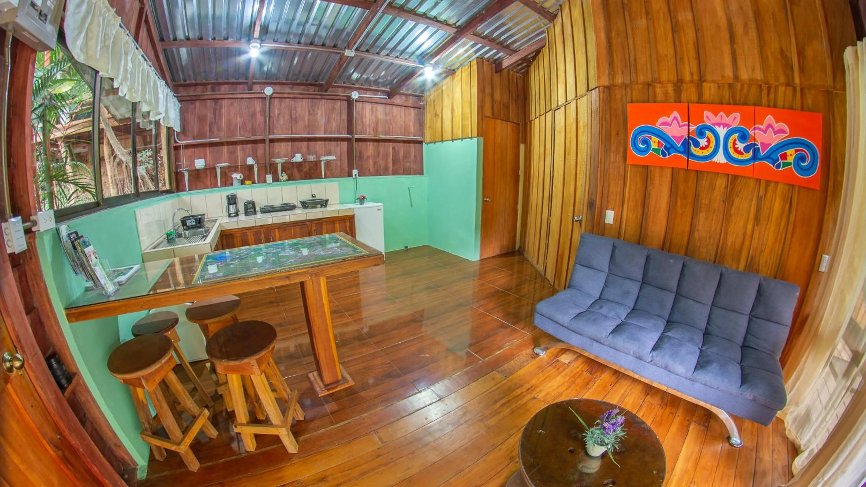 Kitchen or kitchenette in Cabañas del Lago