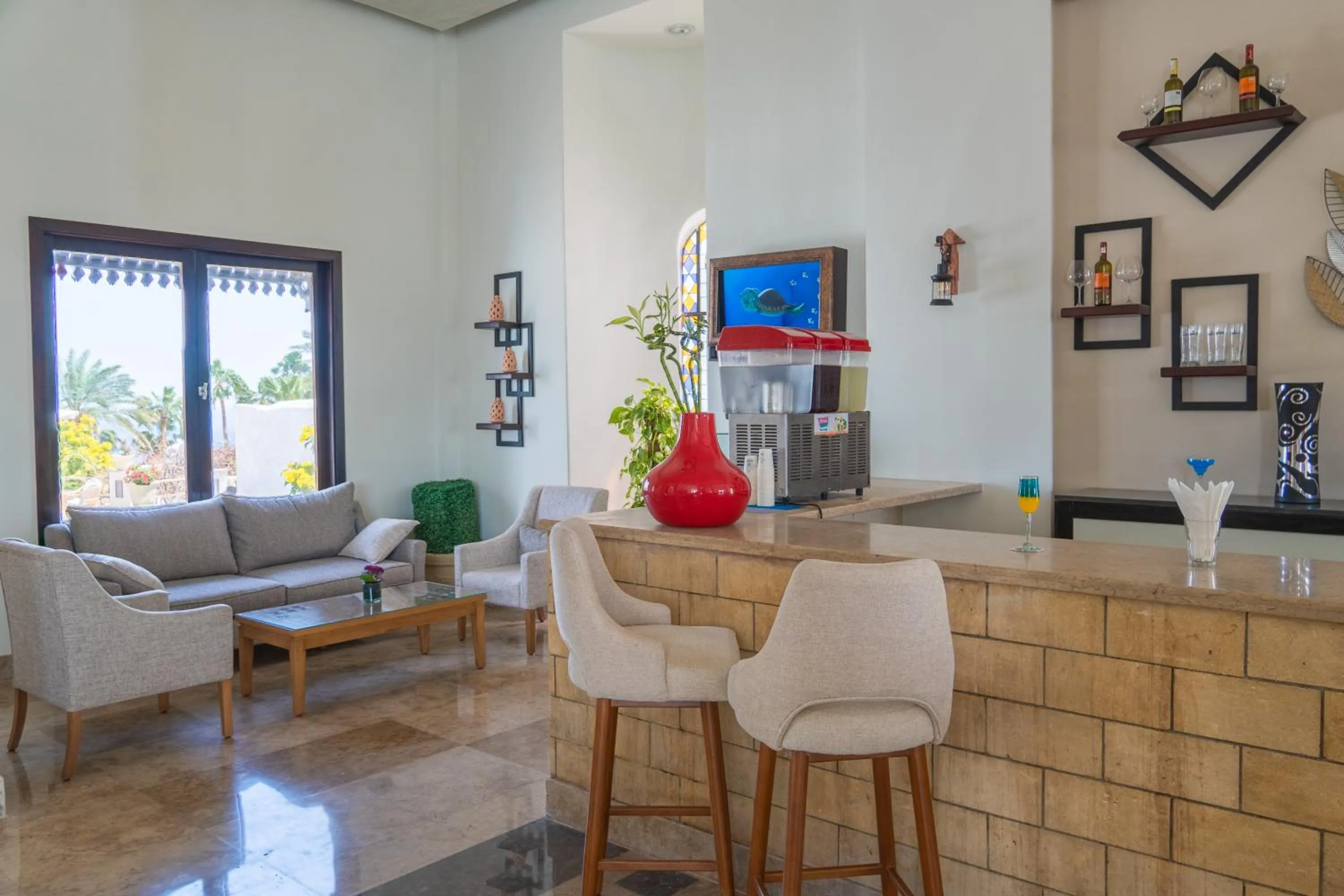 Seating area in Sharm Club Beach Resort