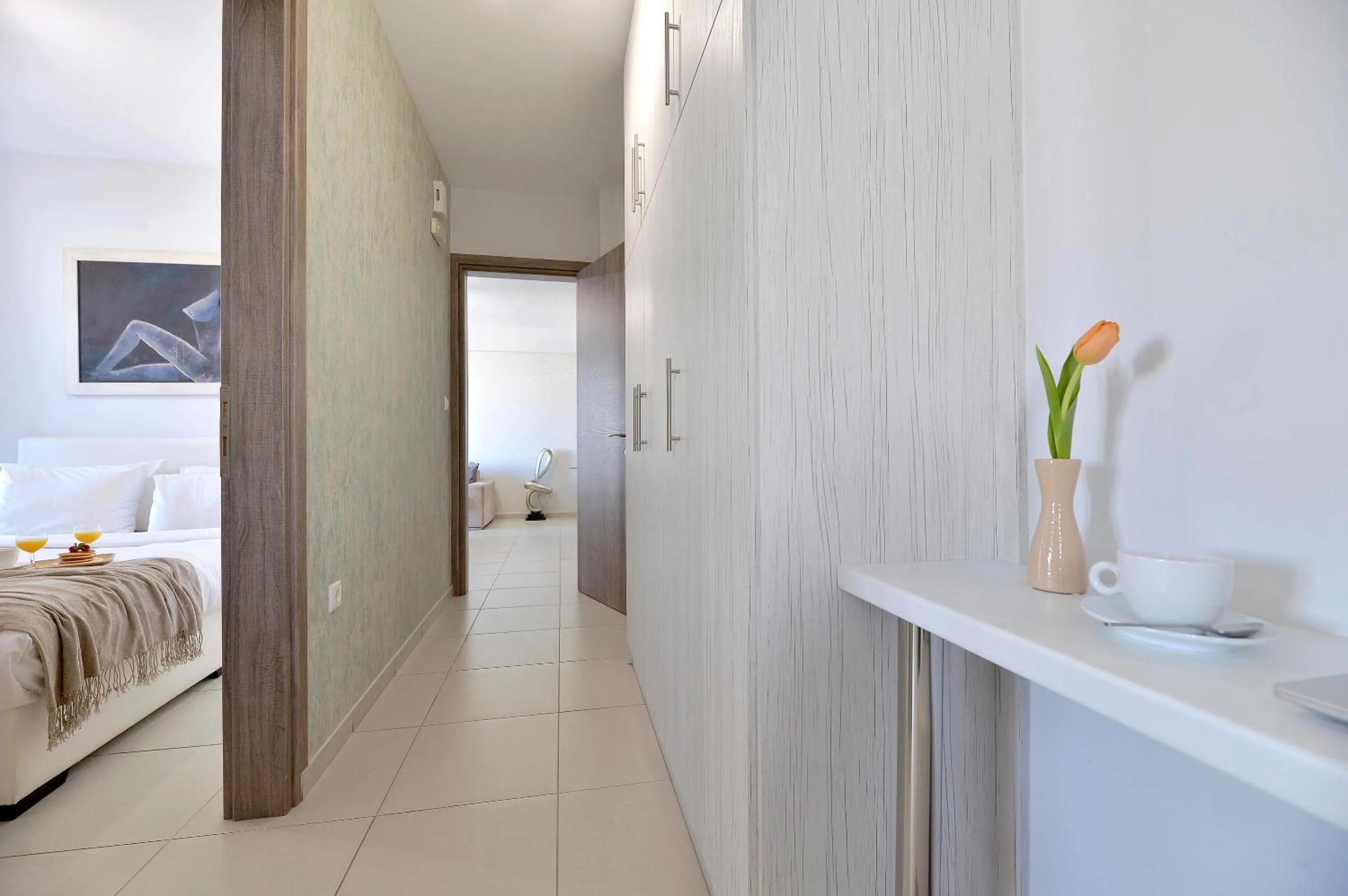 wardrobe, Bed in Alekos Apartments 1 - Νetflix & Comfort