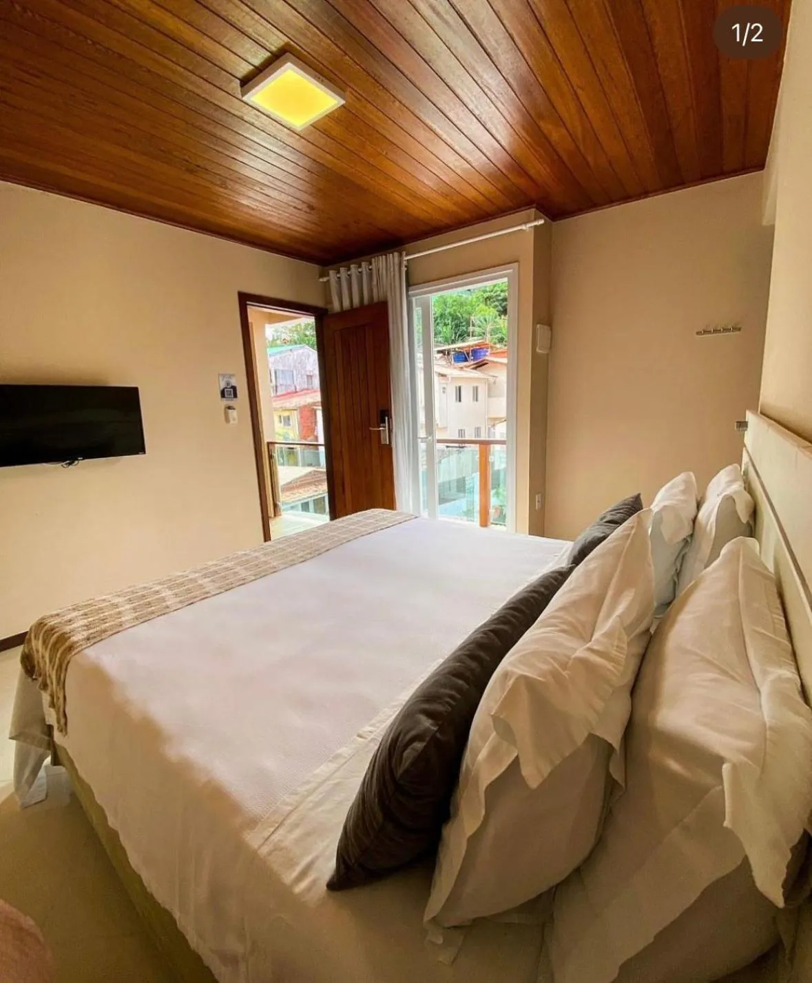 Bedroom, Bed in Pousada Mareia