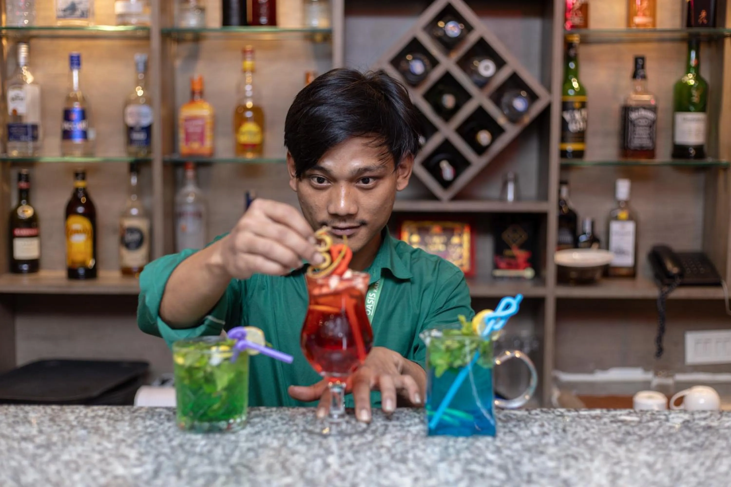 Lounge or bar in Oasis Kathmandu Hotel