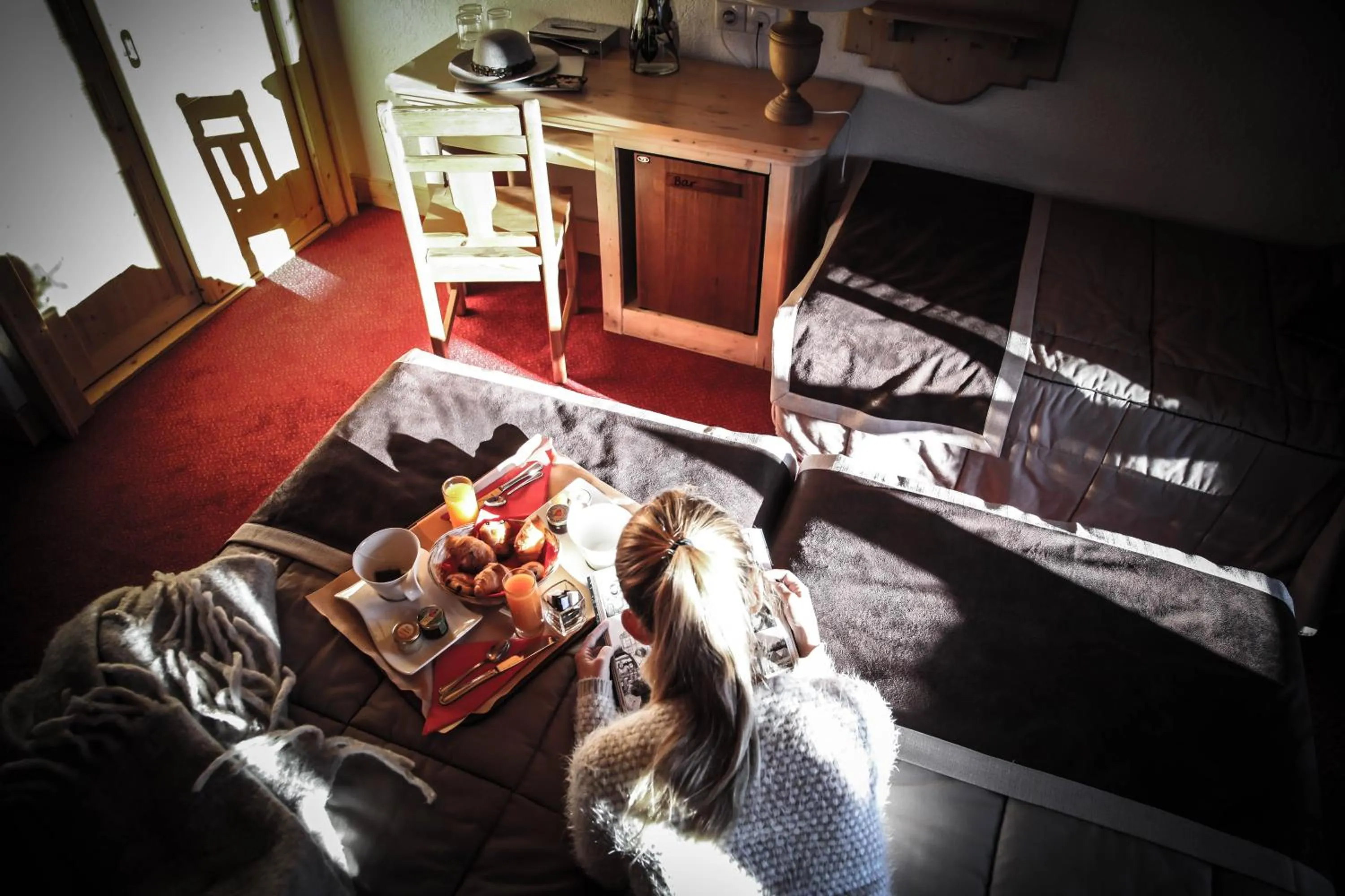 Winter, Bed in Hôtel Le Refuge