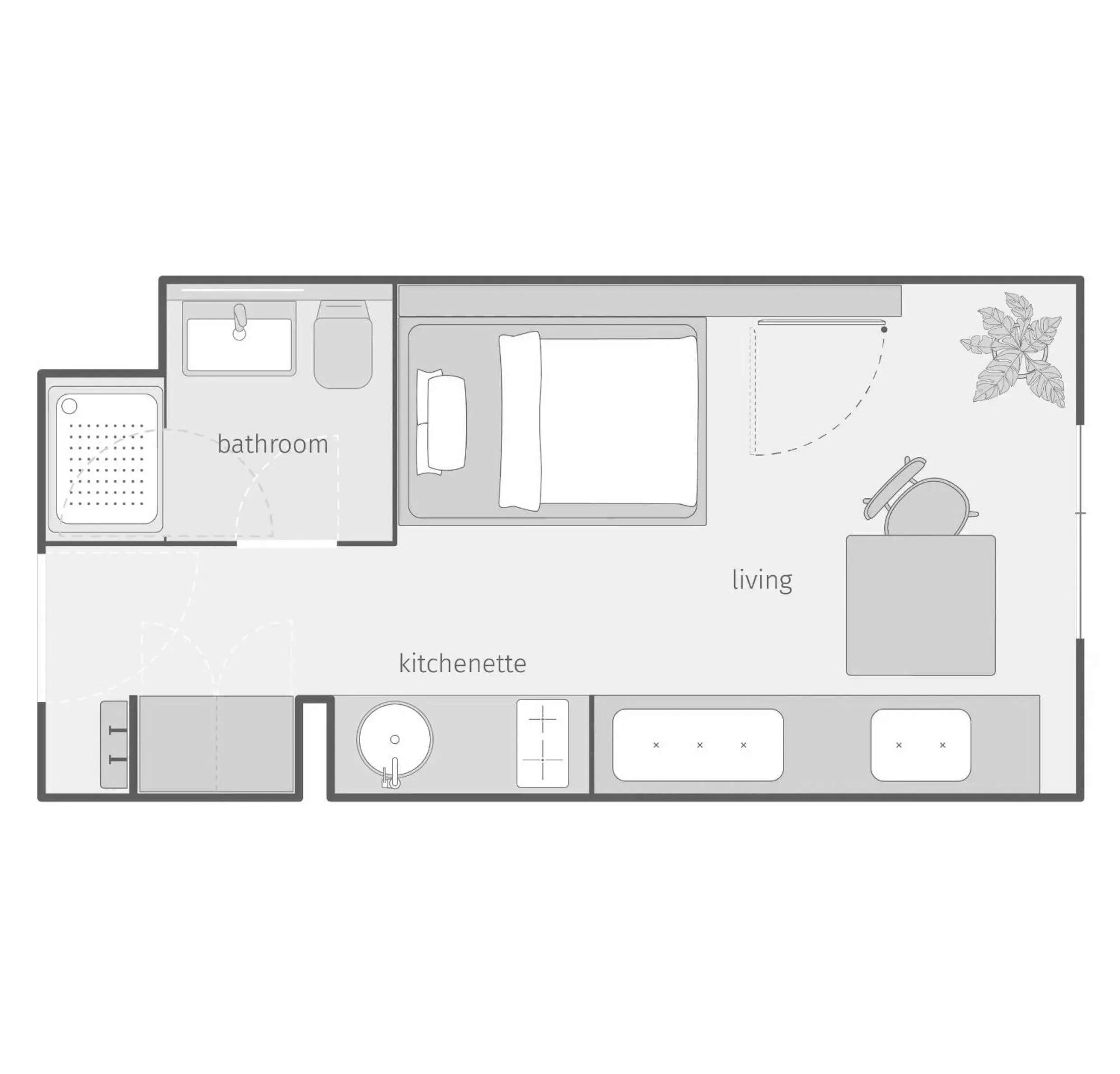 Photo of the whole room in smartments Berlin Karlshorst