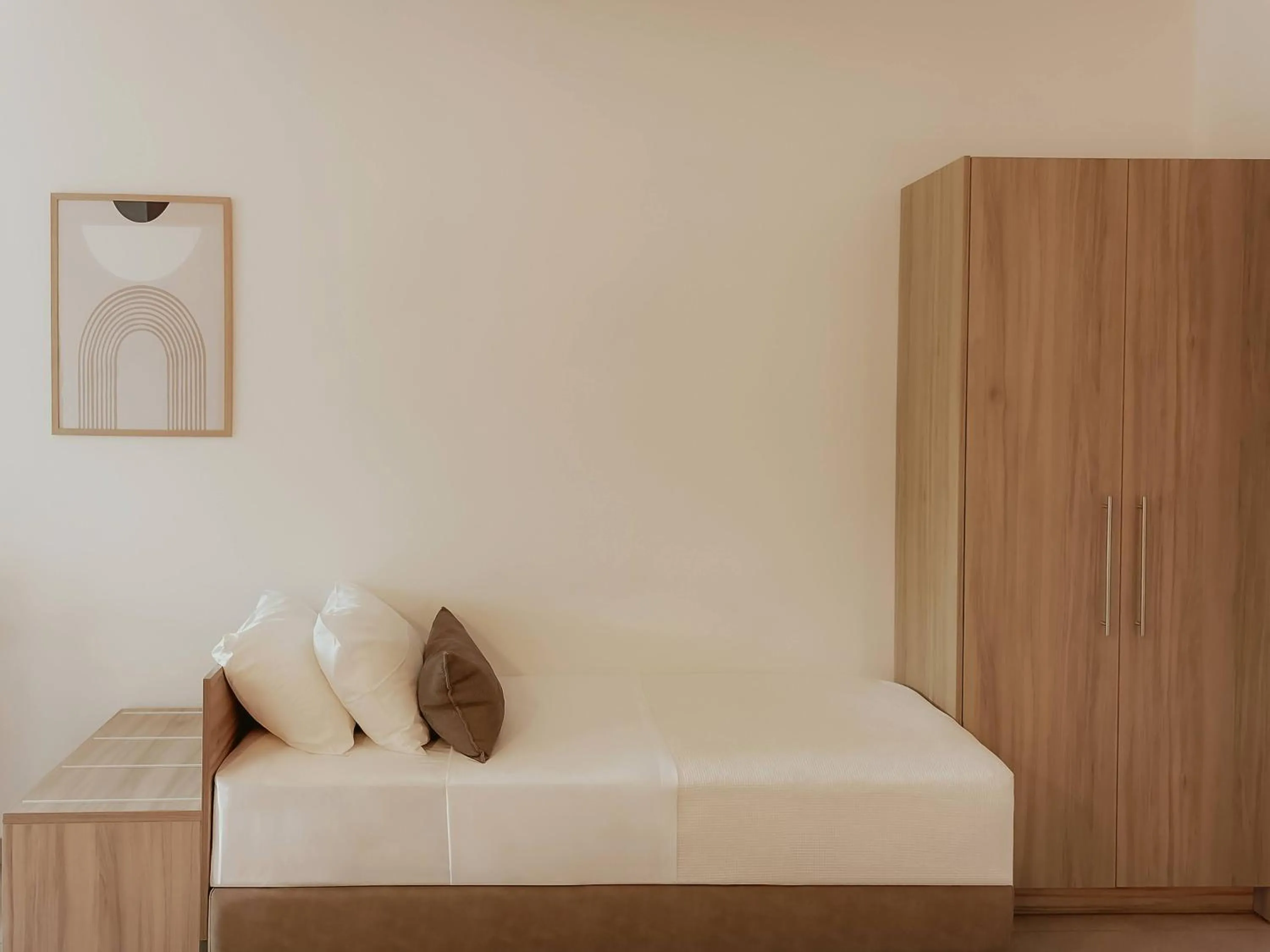 Bed in Mastorakis Hotel and Studios