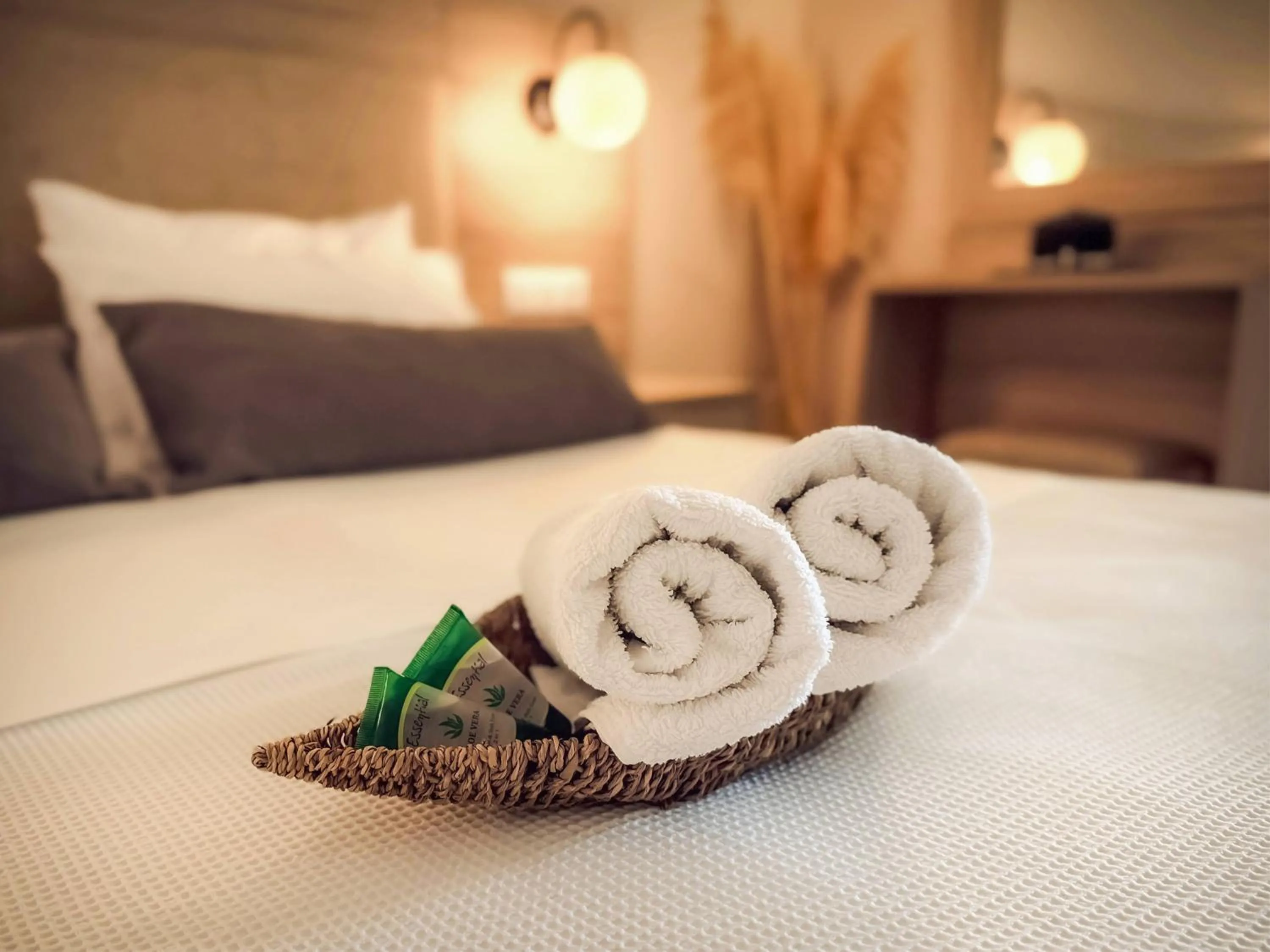 Decorative detail, Bed in Mastorakis Hotel and Studios