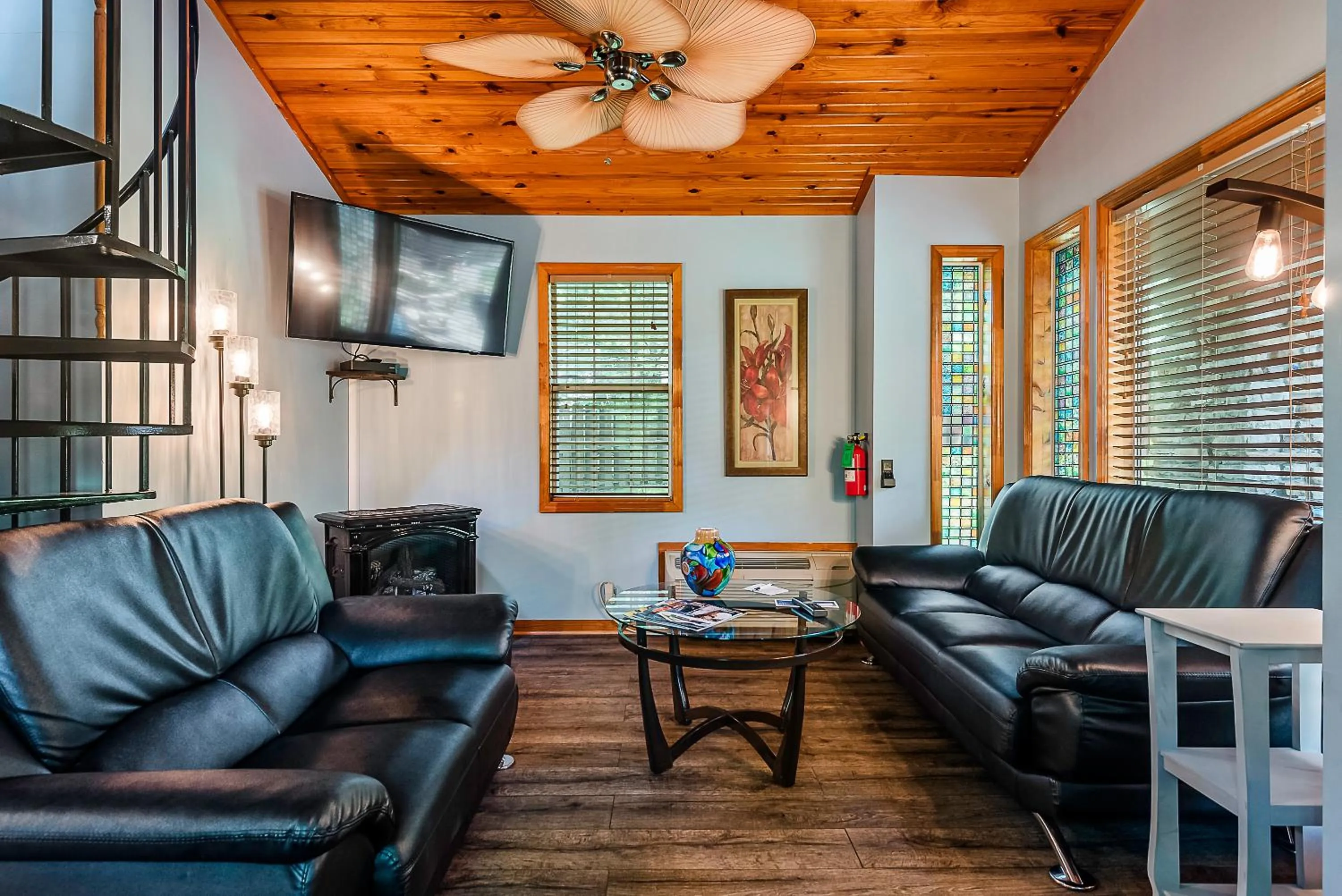 Living room in The Woods Cabins