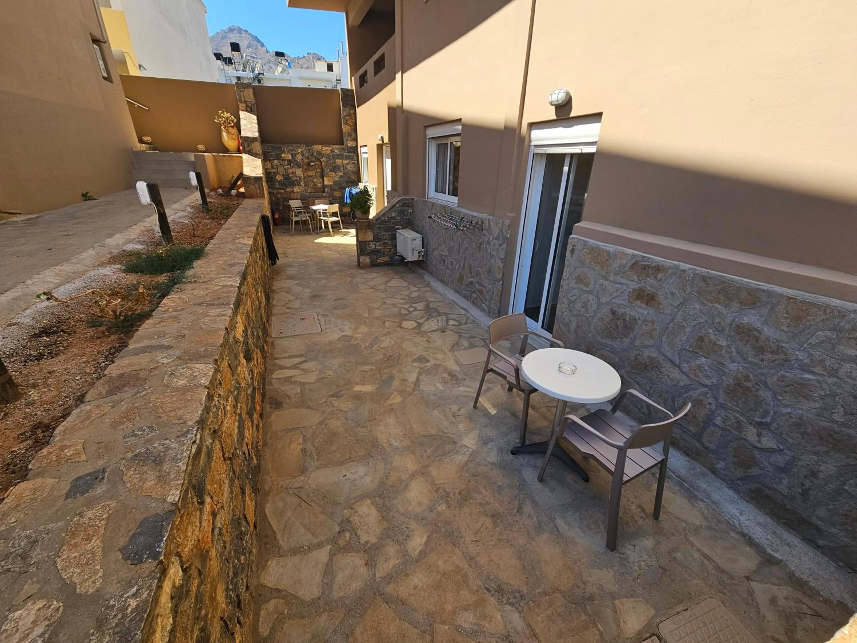 Patio in Elounda Sunrise Apartments