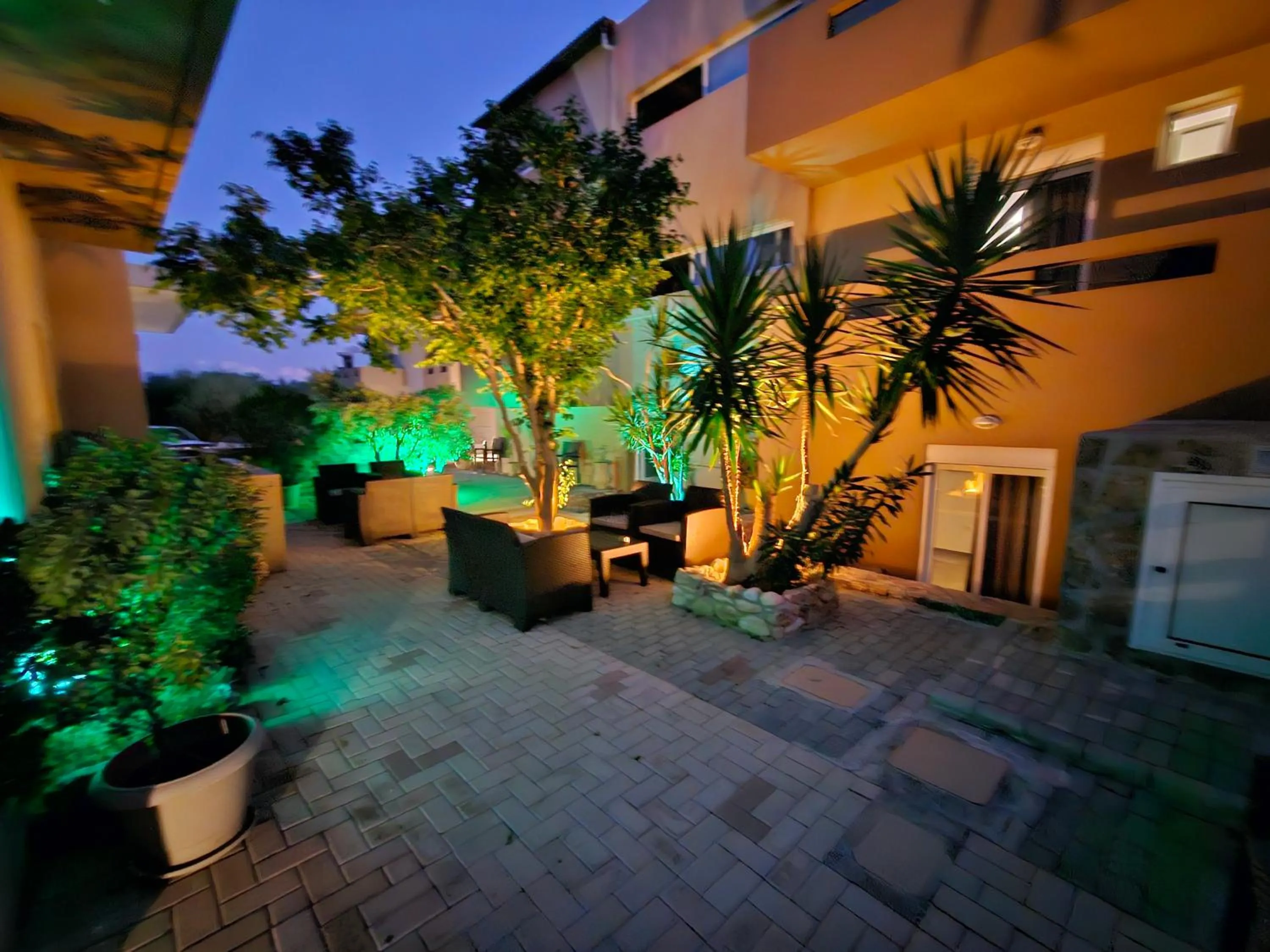 Garden view in Elounda Sunrise Apartments