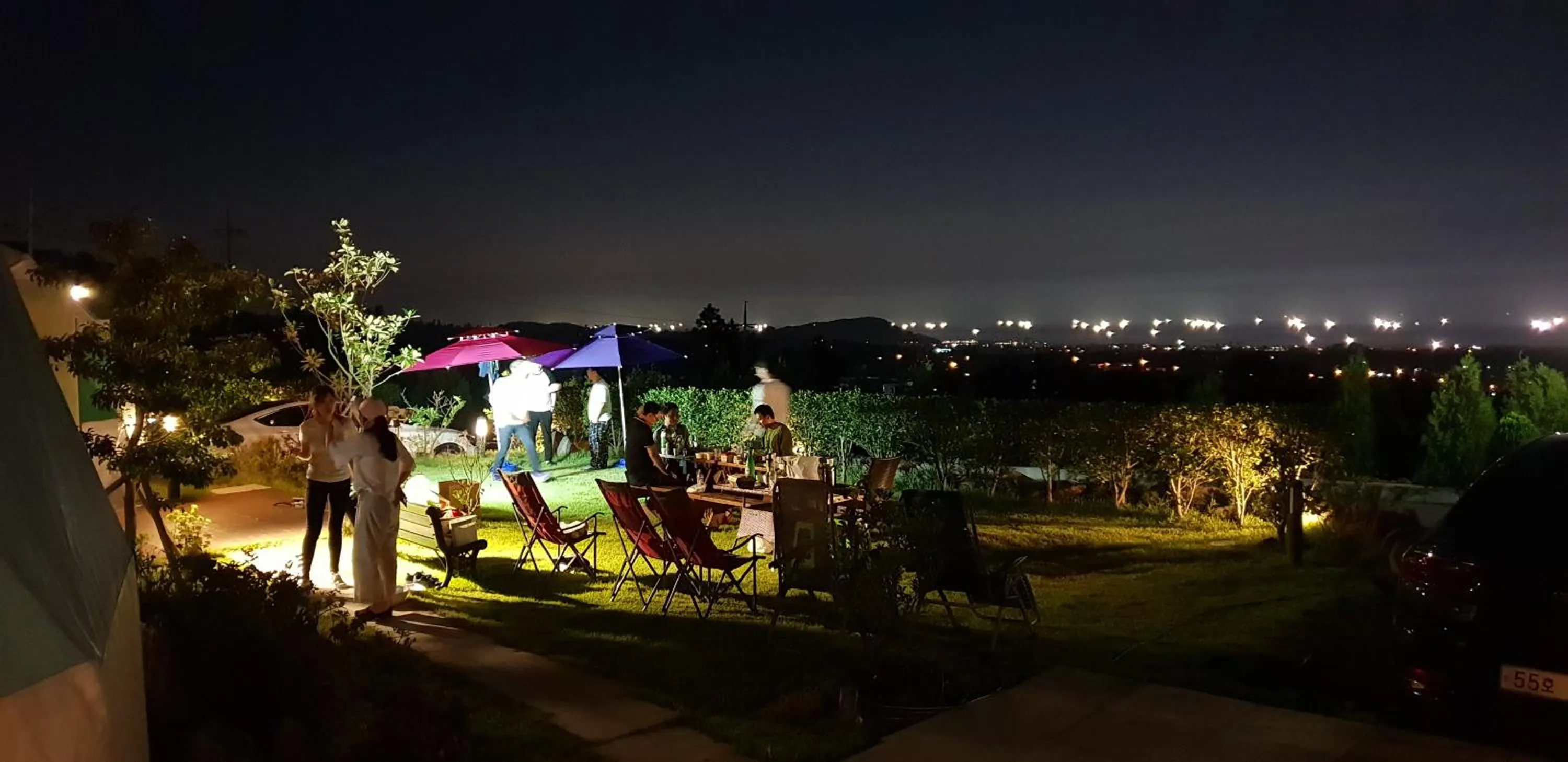 Garden view in Jeju Starlight Glamping