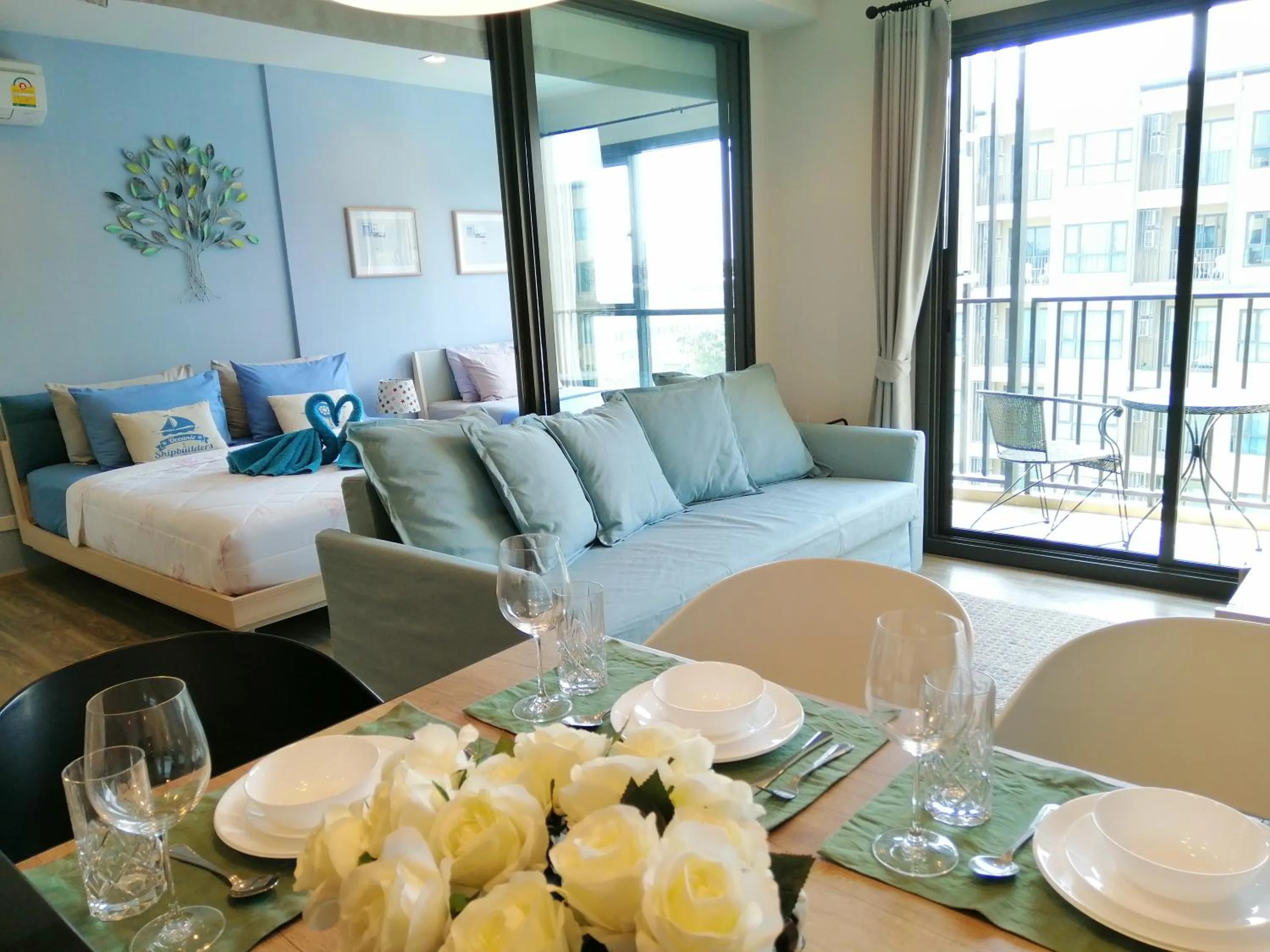 Balcony/Terrace, Bed in Rain Cha-am by Obbset