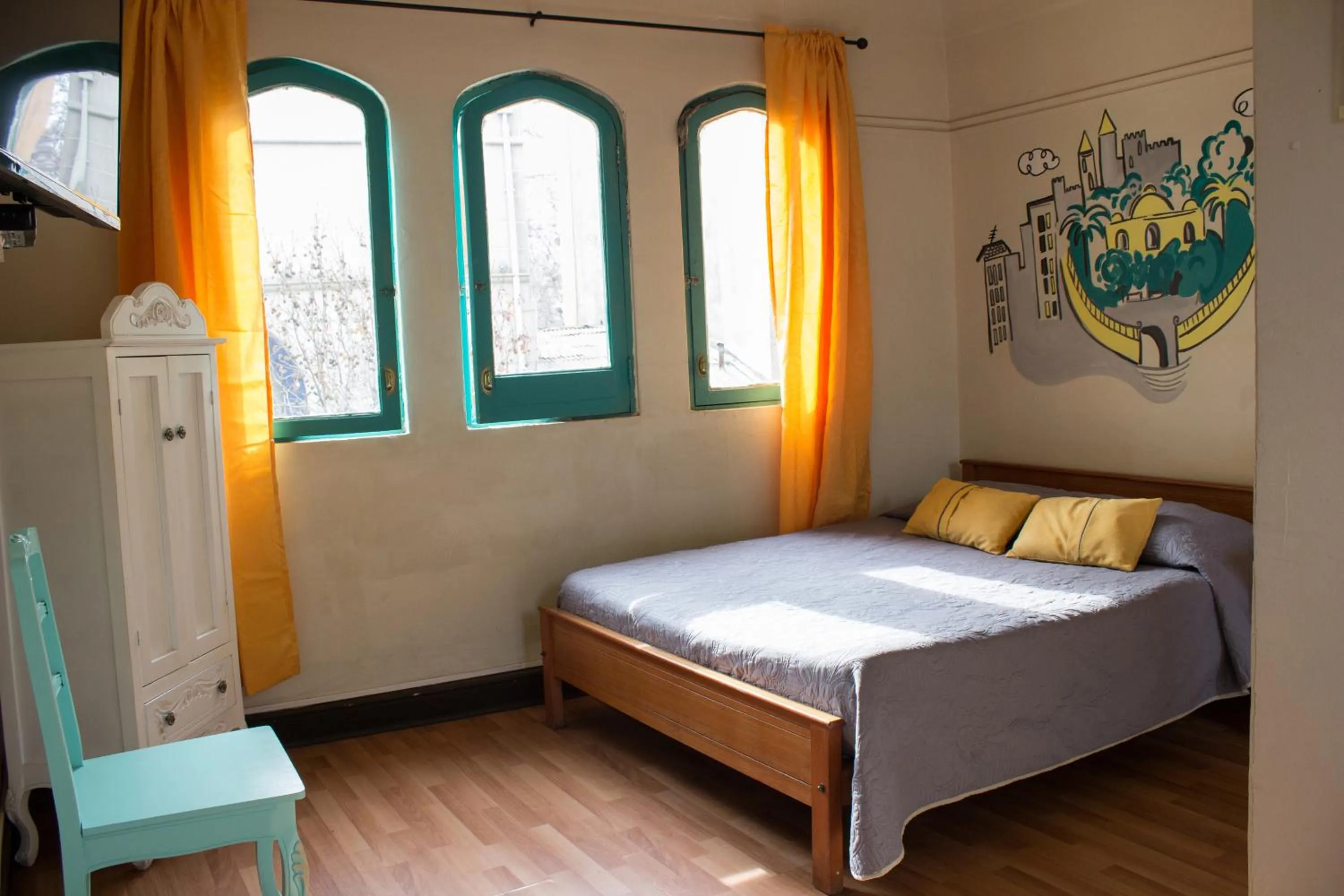 Decorative detail, Bed in Hostal Forestal