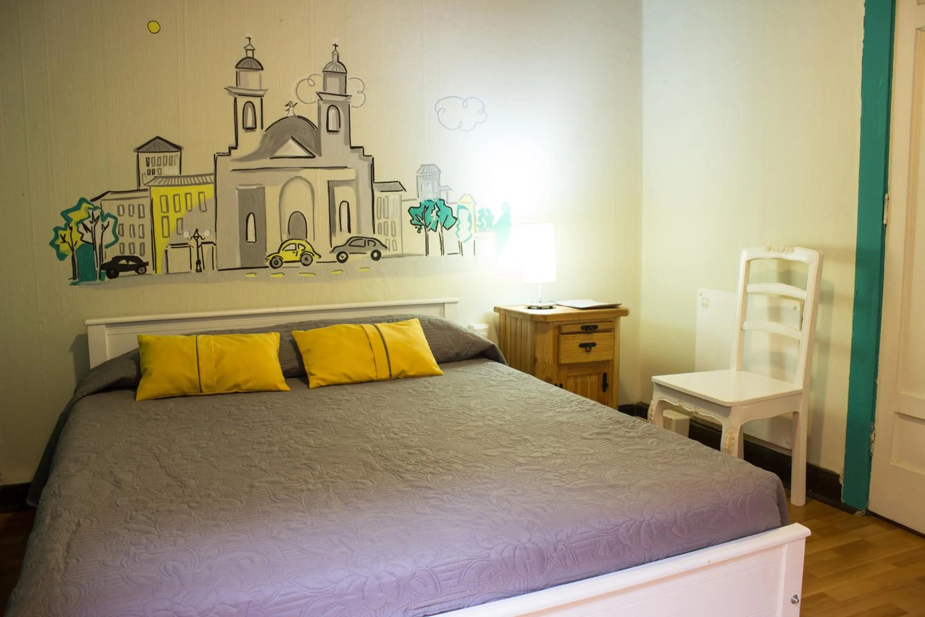 Decorative detail, Bed in Hostal Forestal