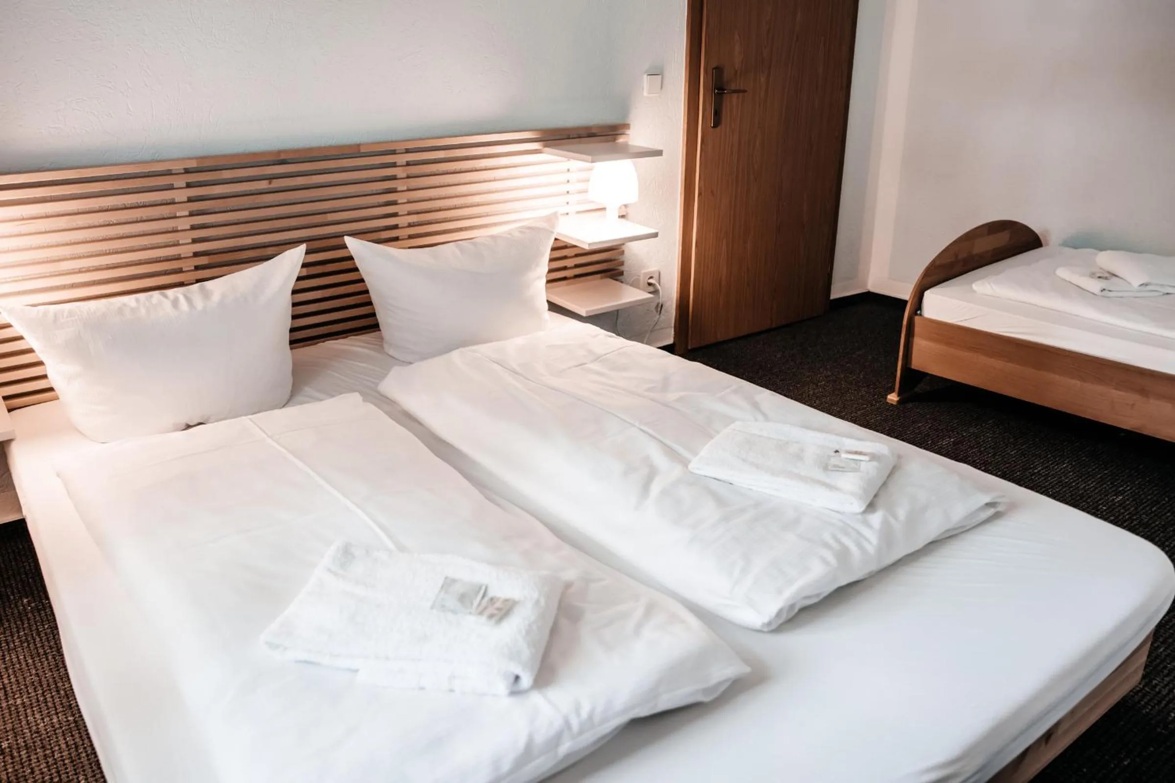 Photo of the whole room, Bed in Hotel am Fluss