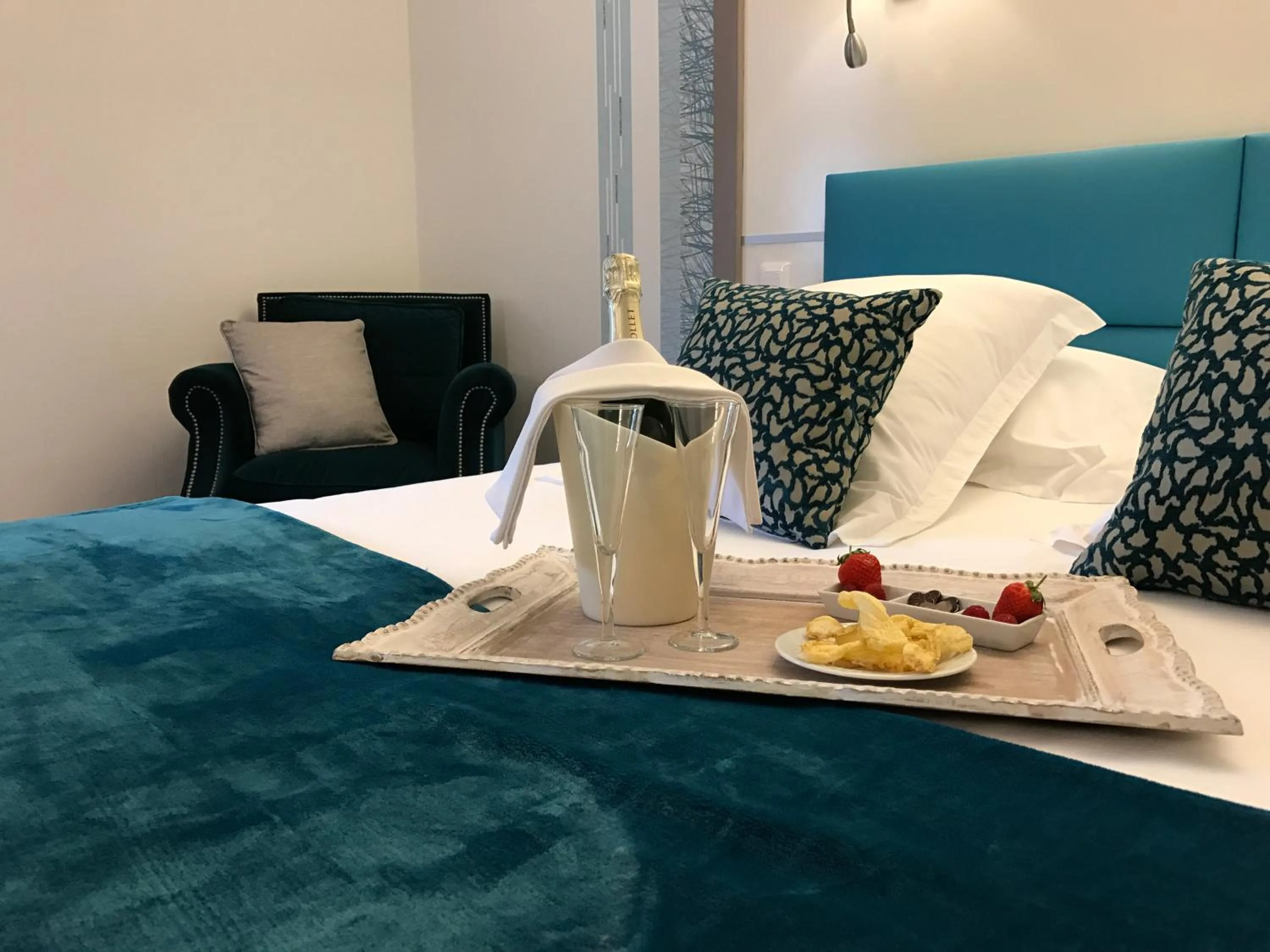 Decorative detail, Bed in Hotel Restaurant SPA "Le Relais Des Moines - Logis de France"