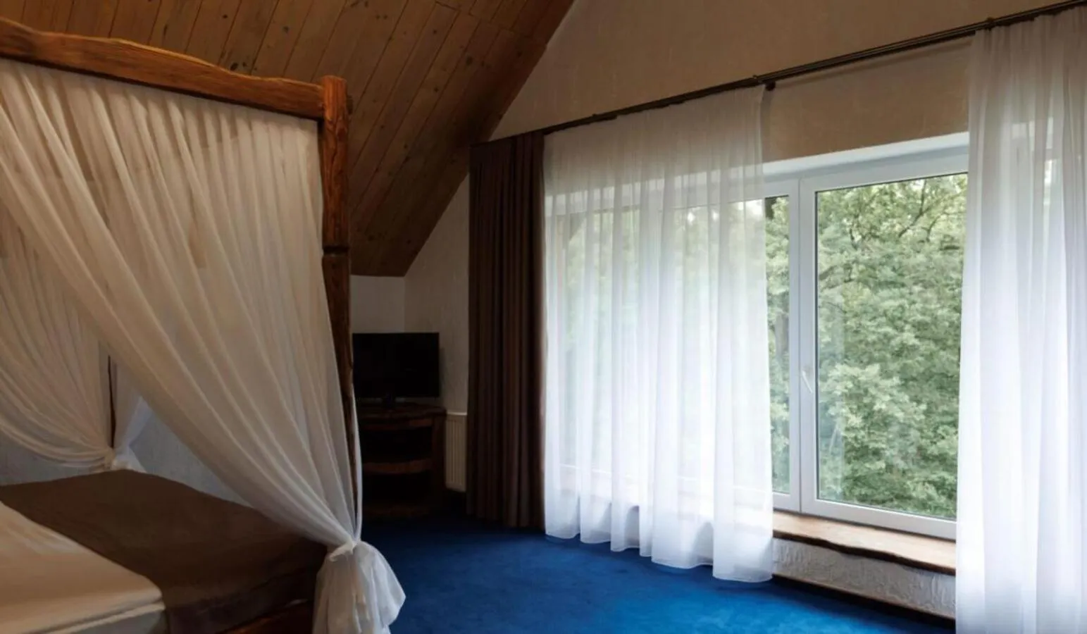 Communal lounge/ TV room, Bed in Drevny Grad Park-hotel