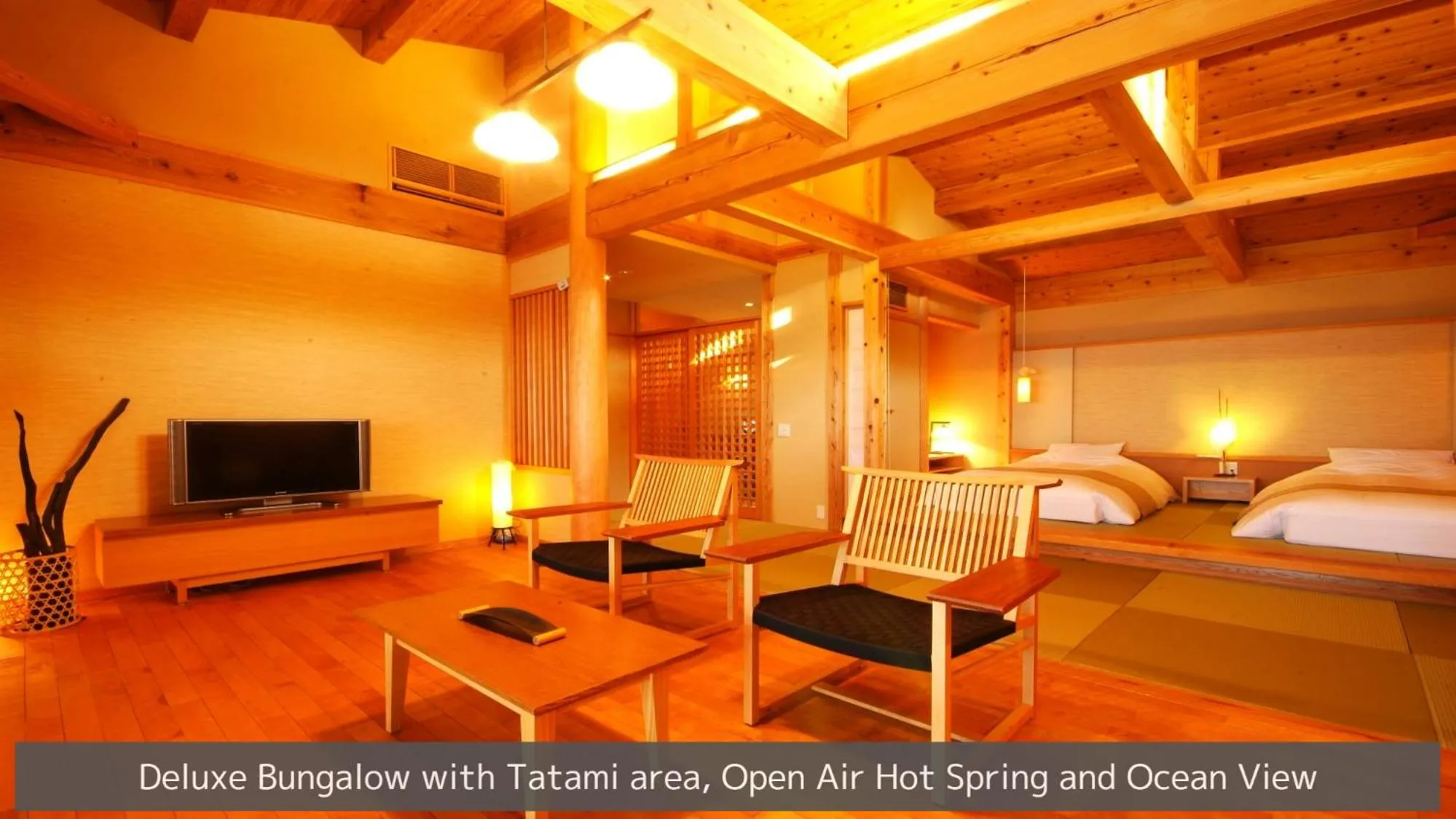 Deluxe Bungalow with Tatami area with Open-Air Hot Spring Bath and Ocean View in Hamachidorinoyu Kaisyu