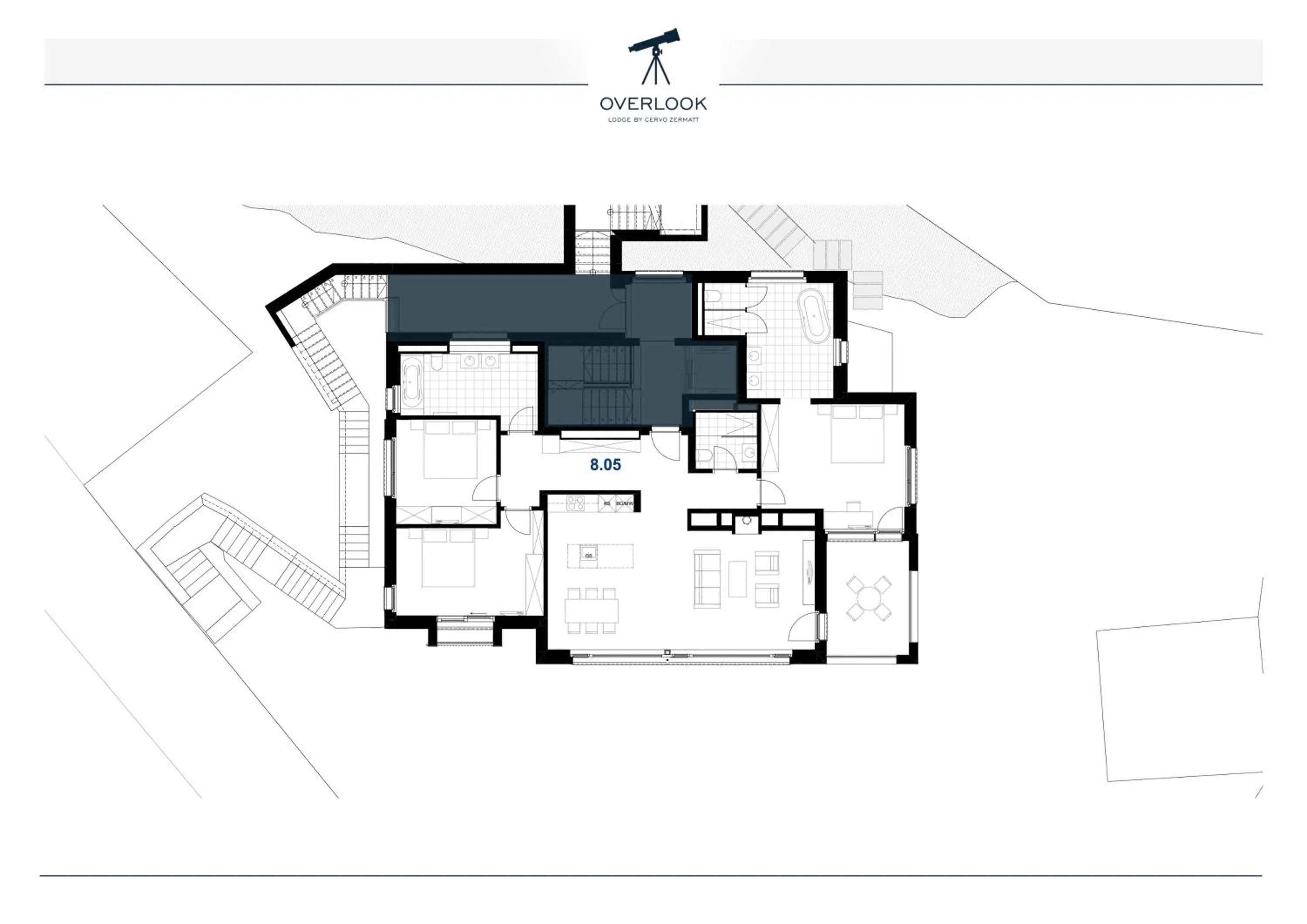 Floor plan in OVERLOOK Lodge by CERVO Zermatt