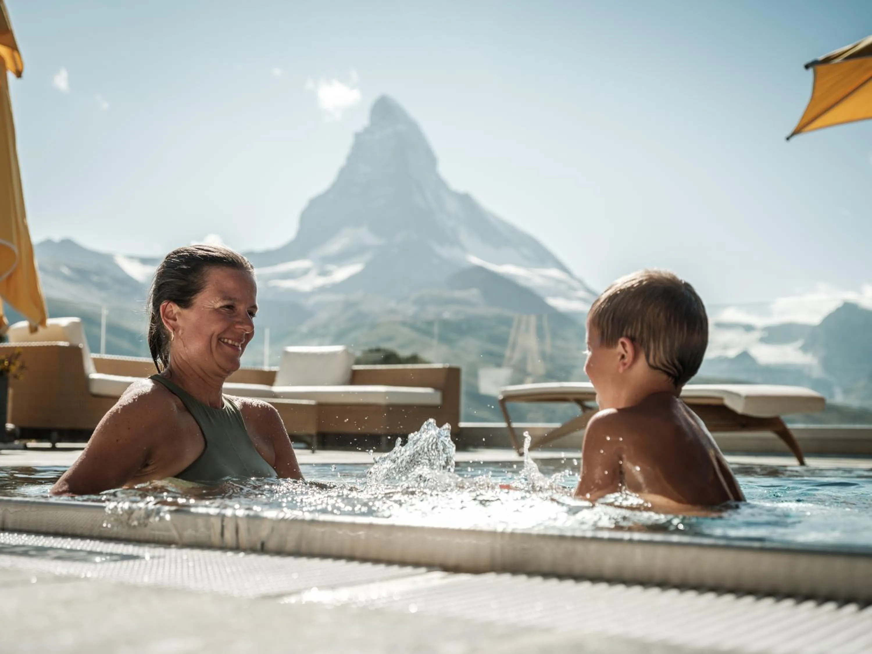 People in Riffelalp Resort 2222m Ski-in & Ski-out