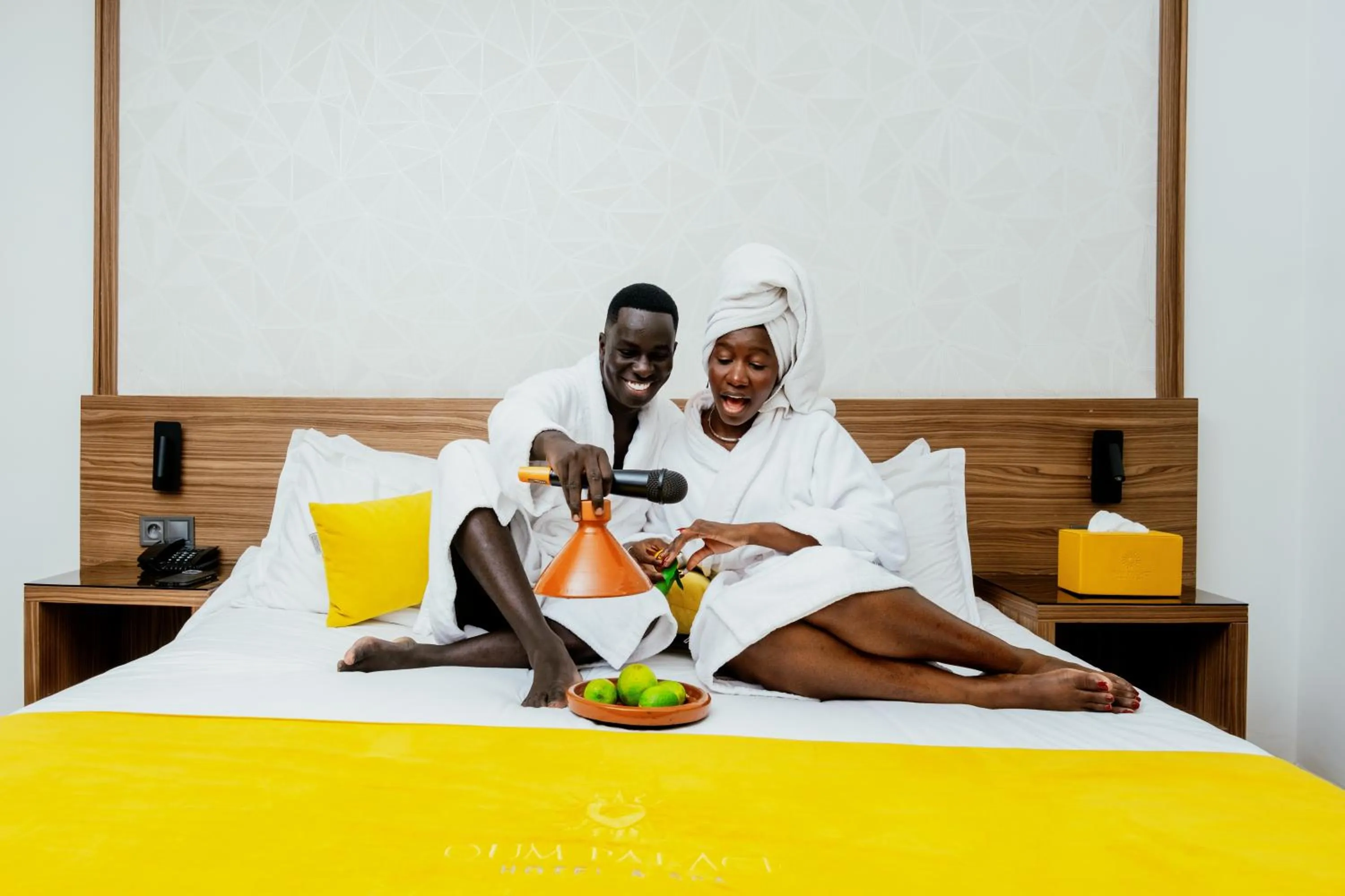 Bed in Oum Palace Hotel & Spa