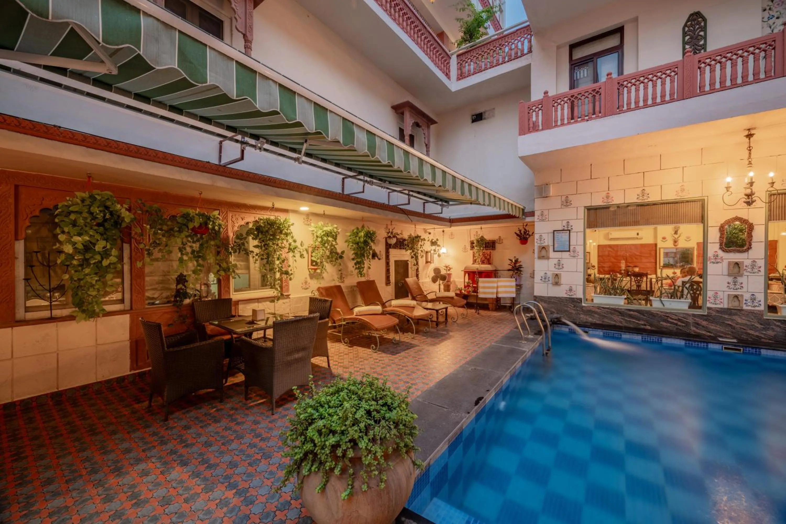 Pool view in Suryaa Villa - A Boutique Heritage Hotel