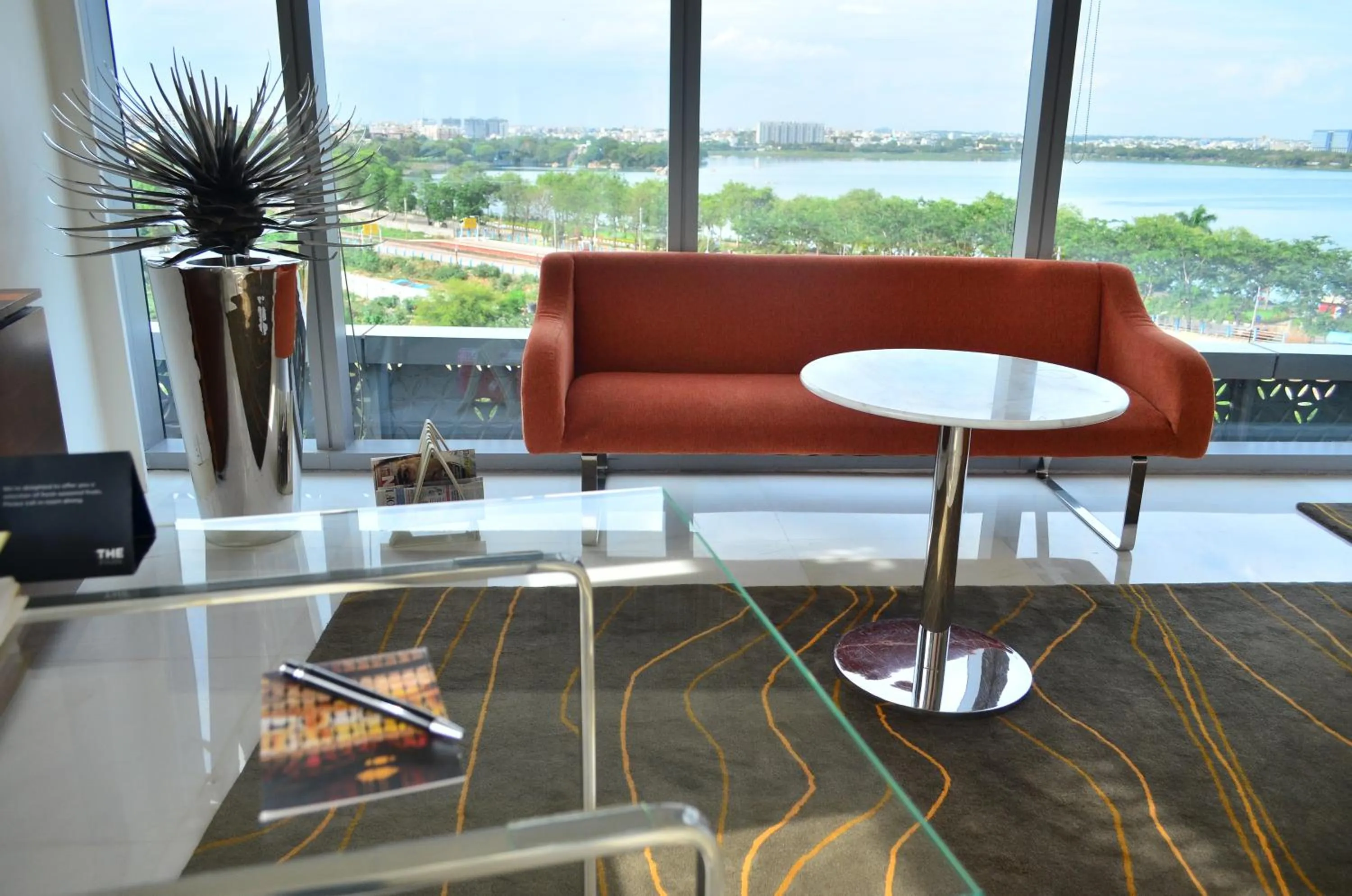 Seating area in The Park Hyderabad, Banjara Hills near Hussain Sagar Lake