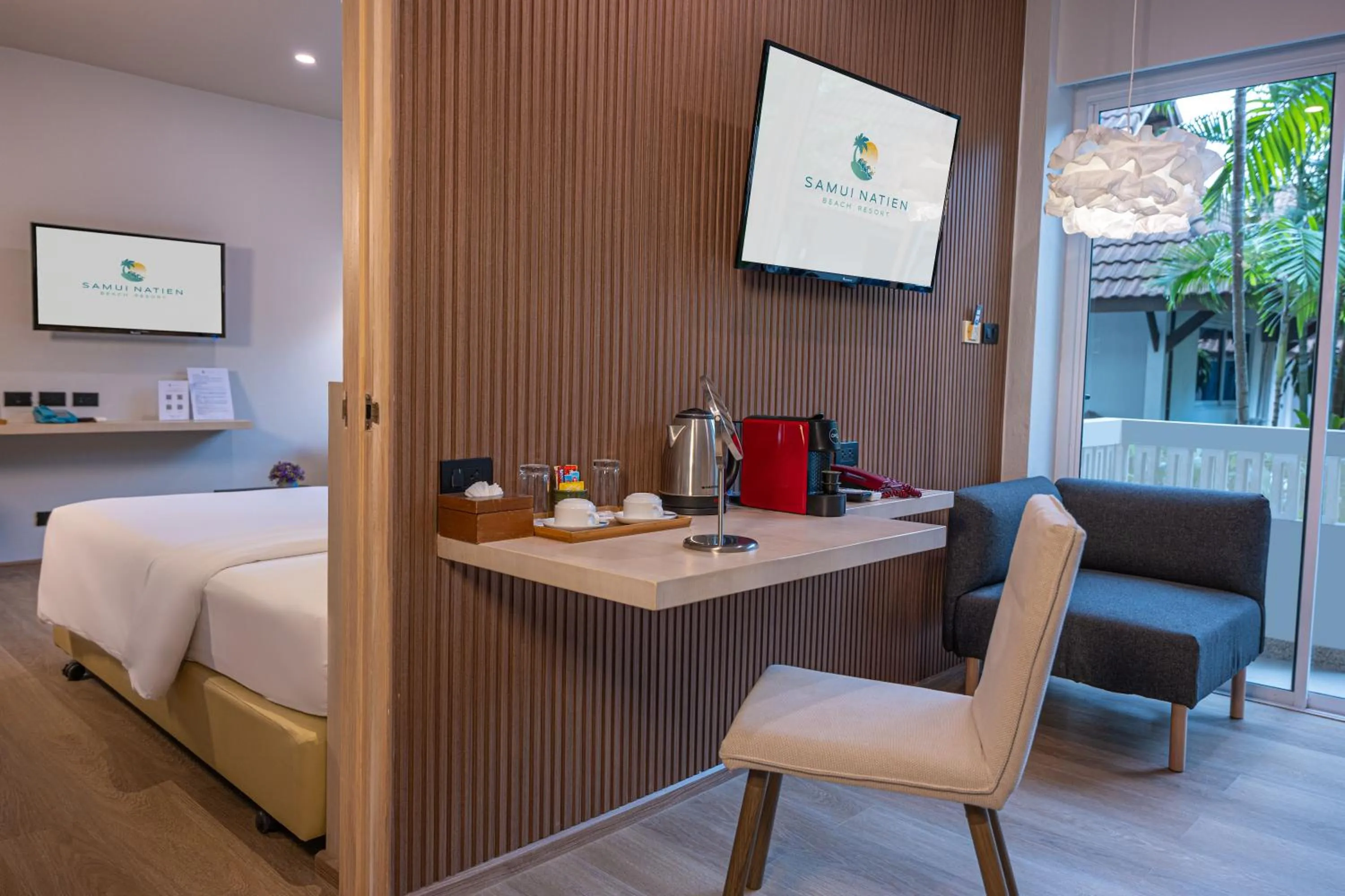 Coffee/tea facilities, Bed in Samui Natien Resort