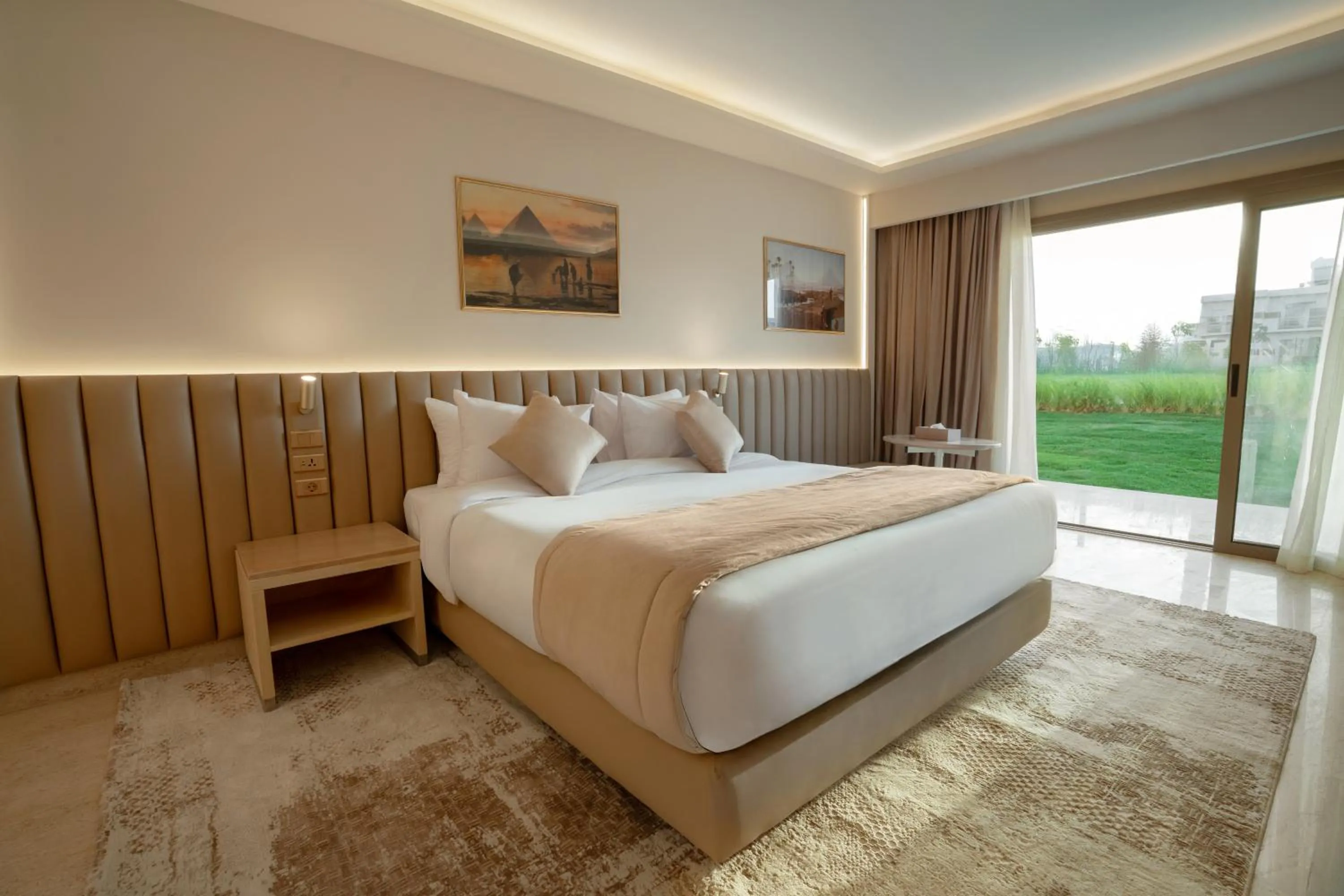 Bed in Pyramids Park Resort Cairo