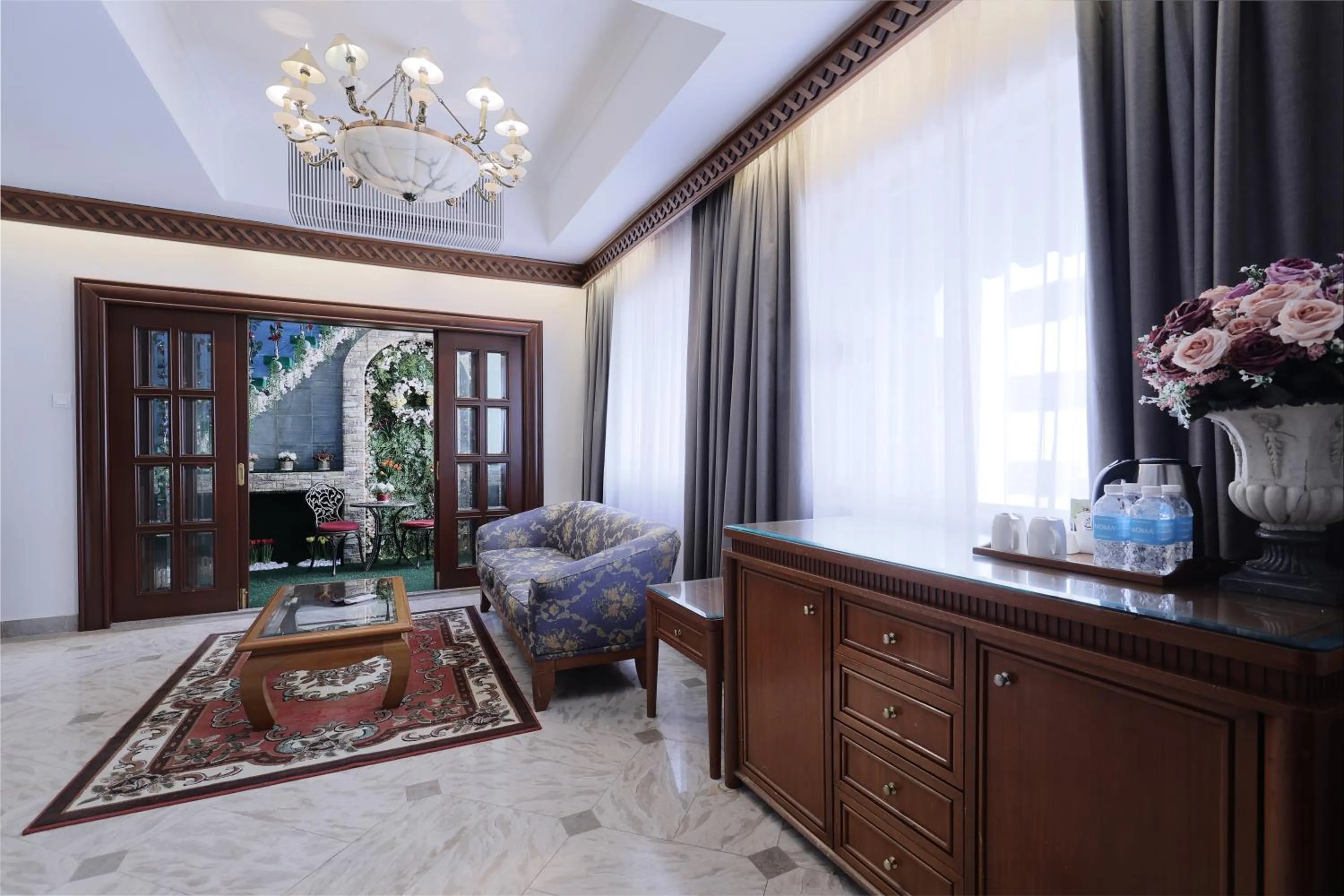 Seating area in The Jesselton Hotel