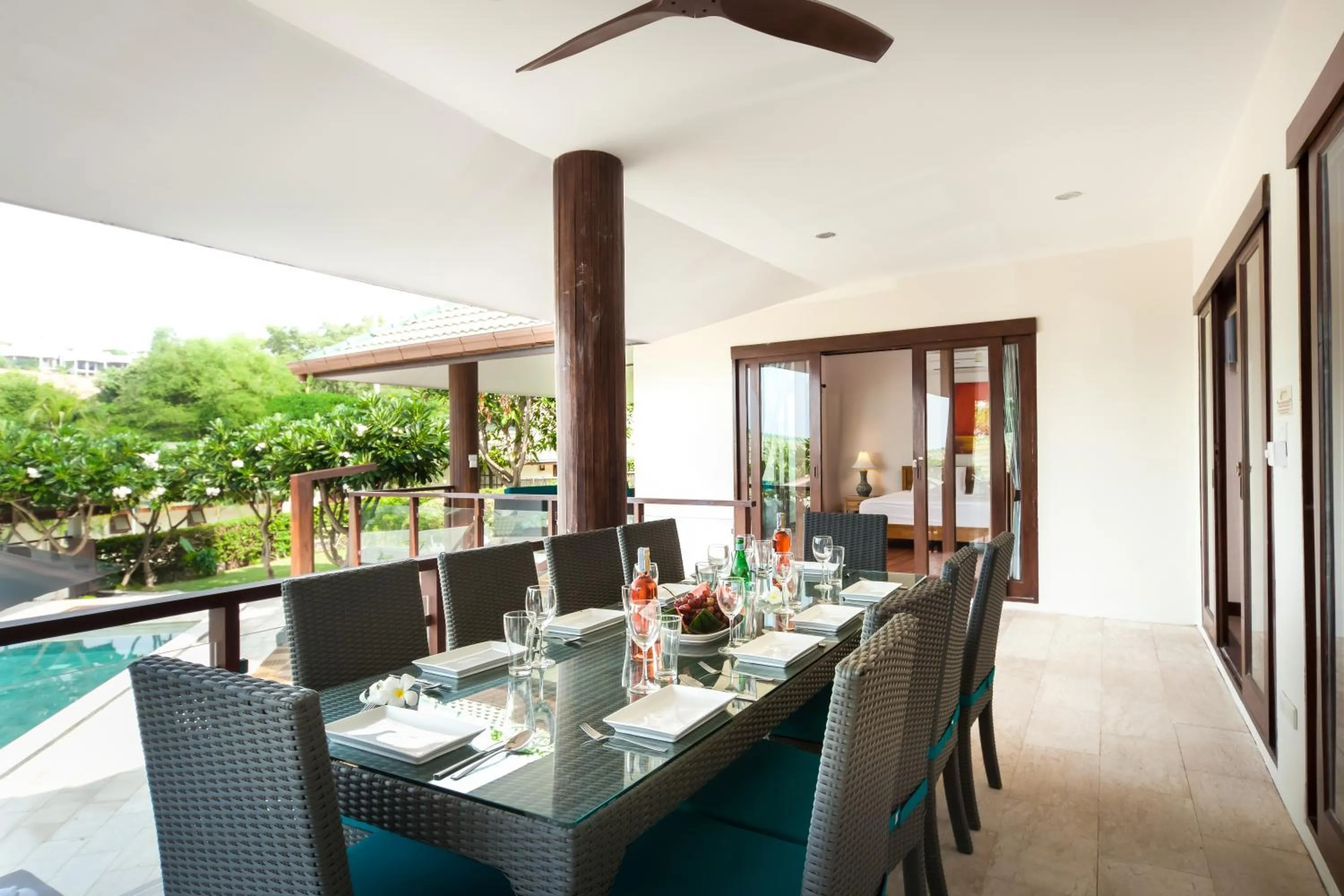 Patio in Idyllic Samui Beach Villa Resort