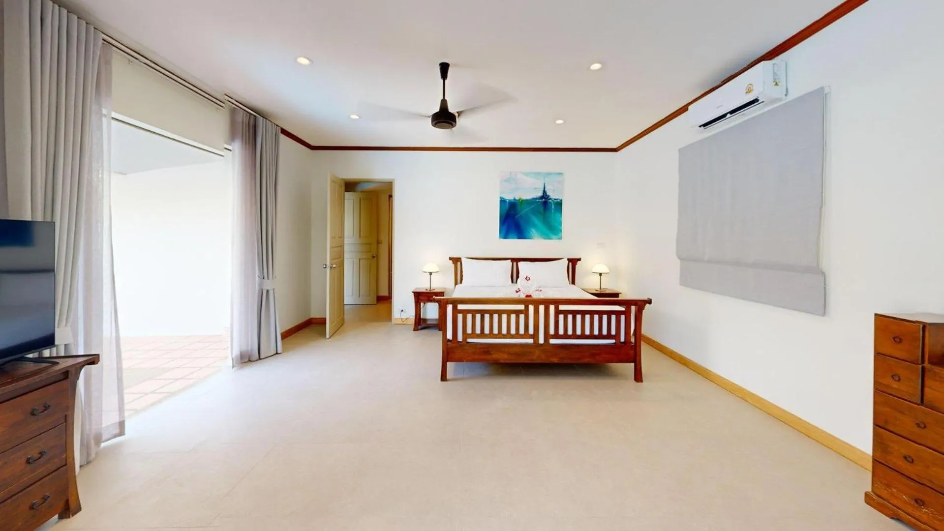 Bedroom, Bed in Idyllic Samui Beach Villa Resort