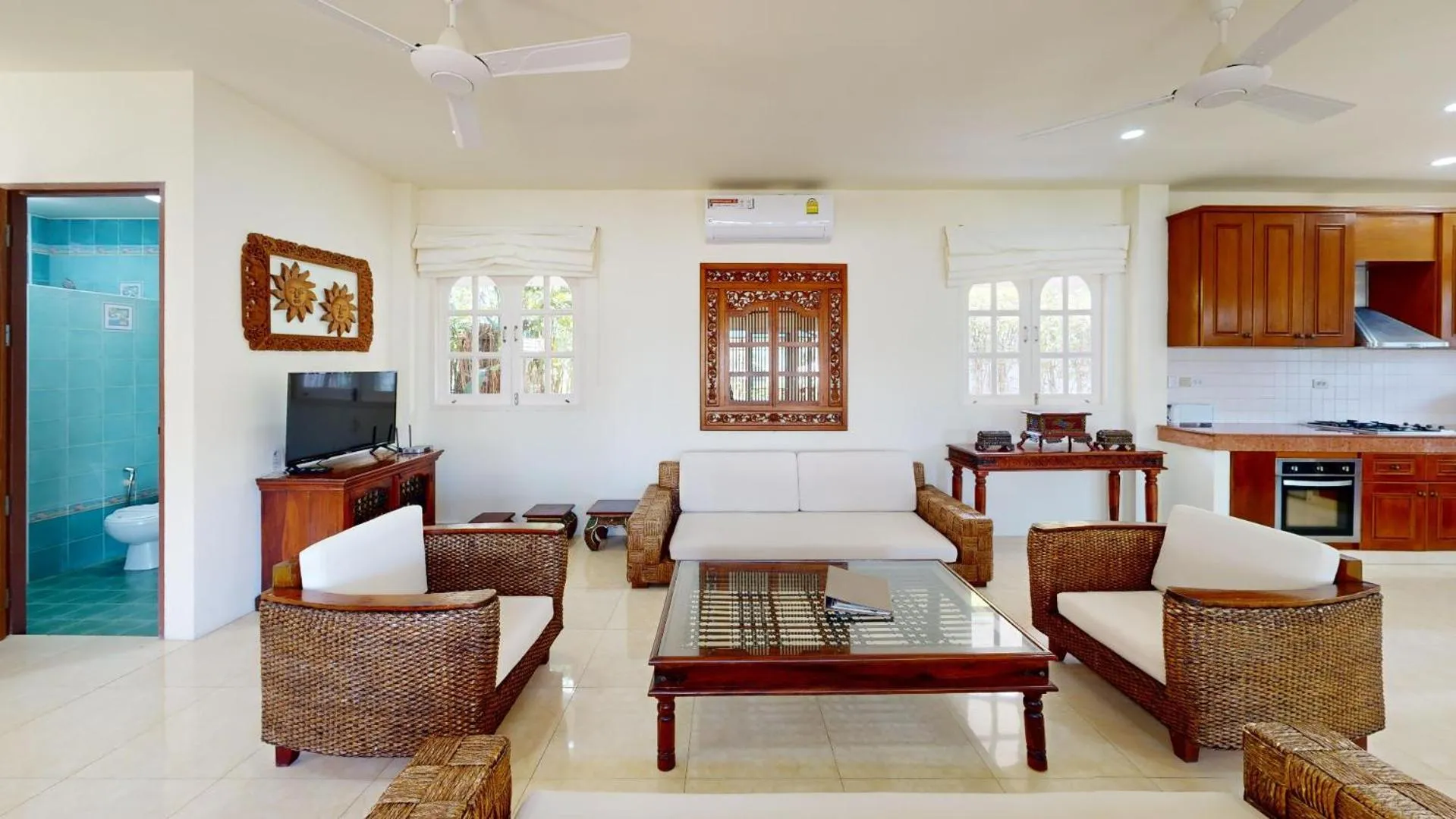 Living room in Idyllic Samui Beach Villa Resort