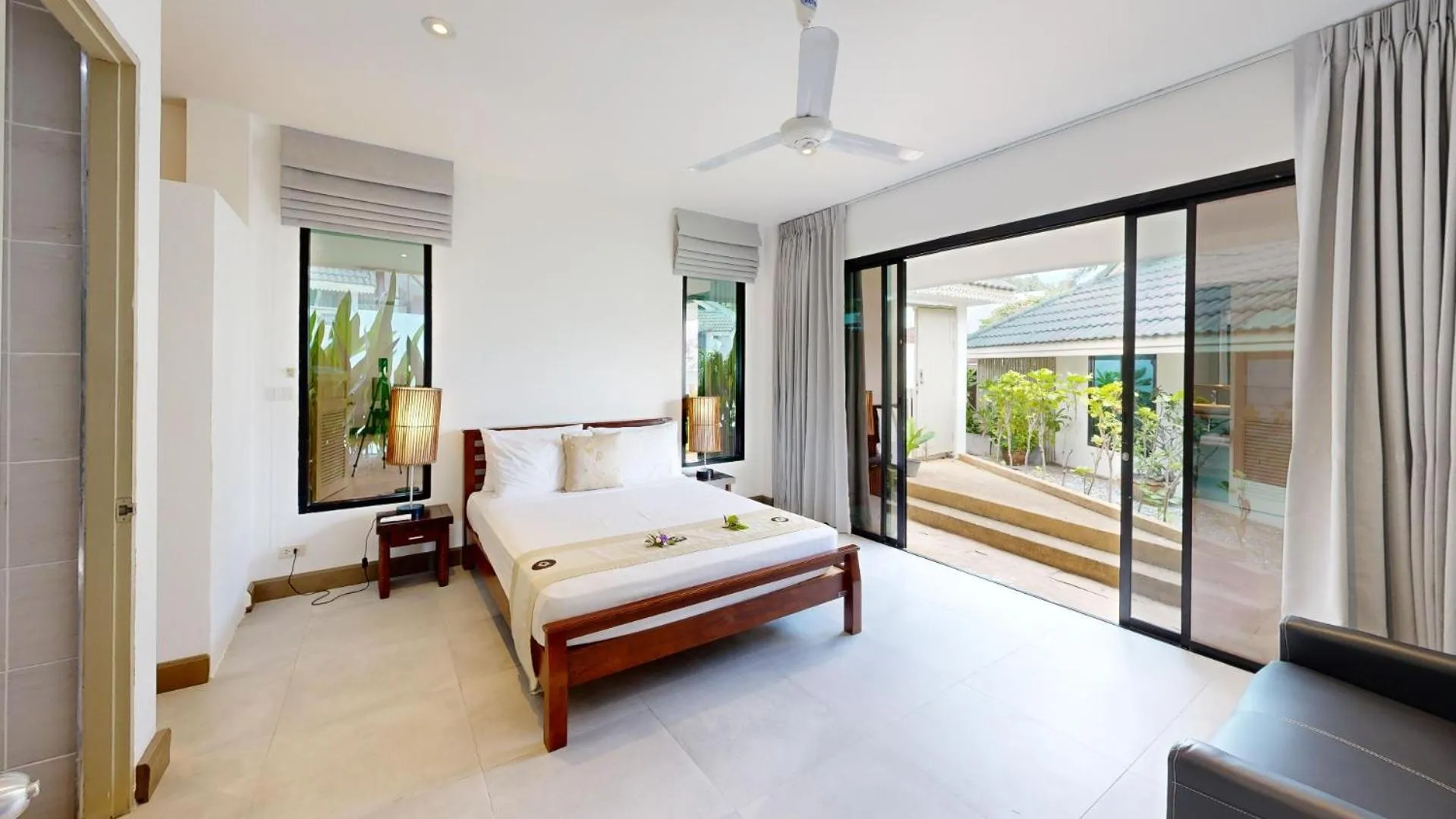 Bedroom, Bed in Idyllic Samui Beach Villa Resort