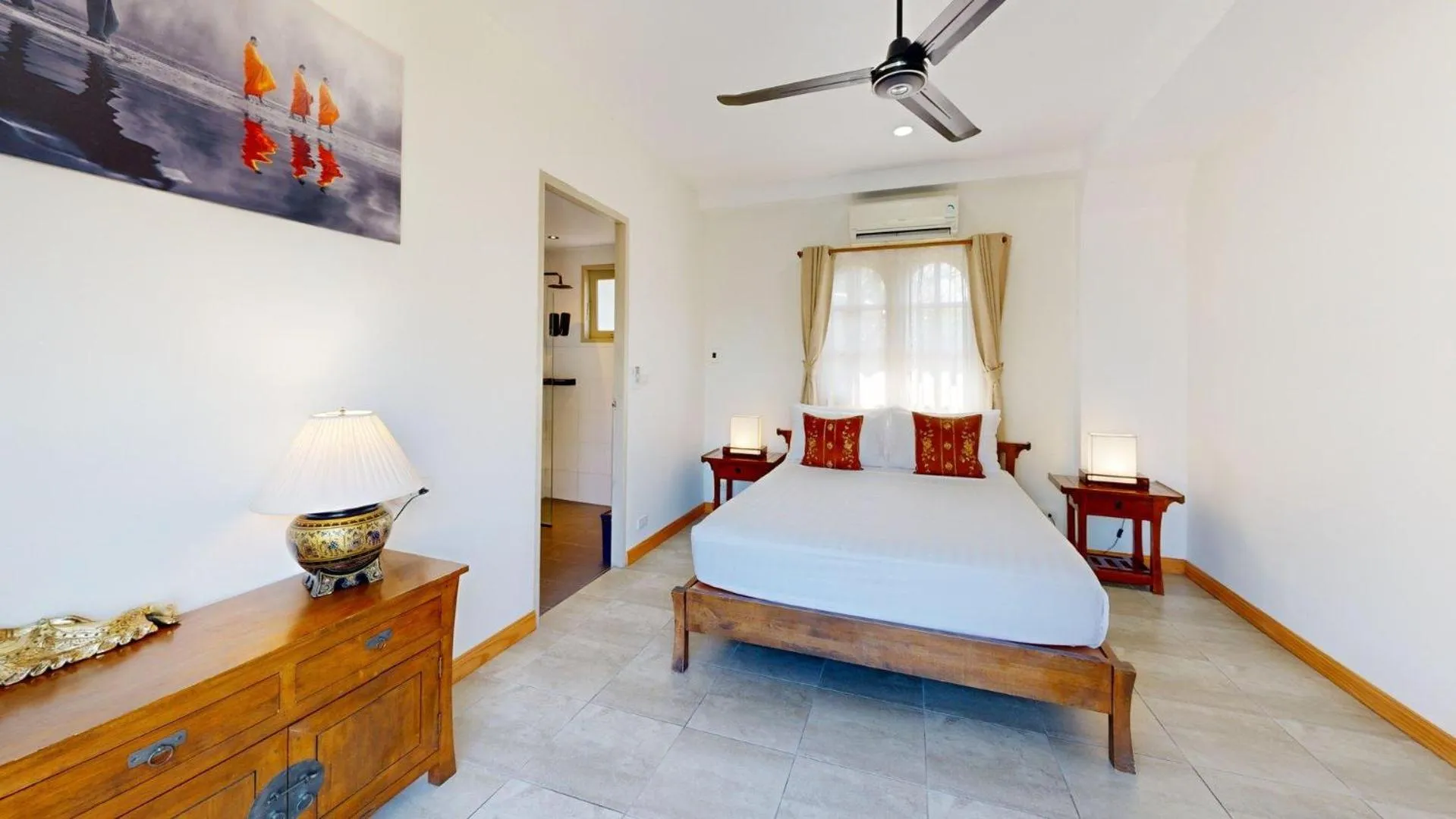 Bedroom, Bed in Idyllic Samui Beach Villa Resort