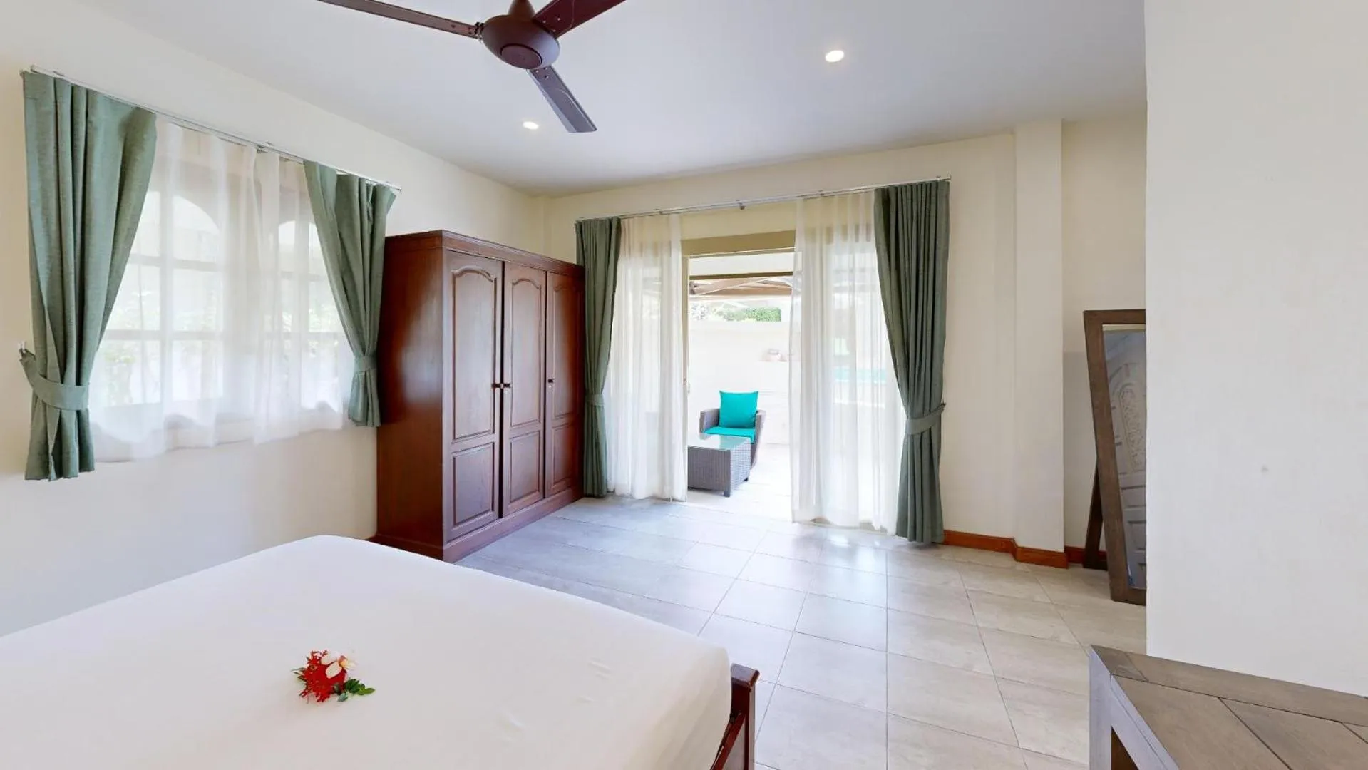 Bedroom, Bed in Idyllic Samui Beach Villa Resort
