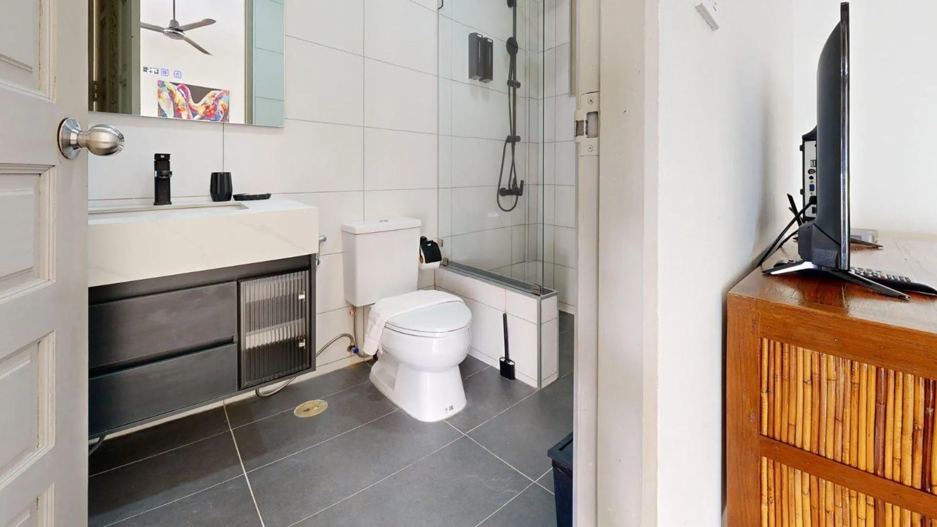 Shower in Idyllic Samui Beach Villa Resort