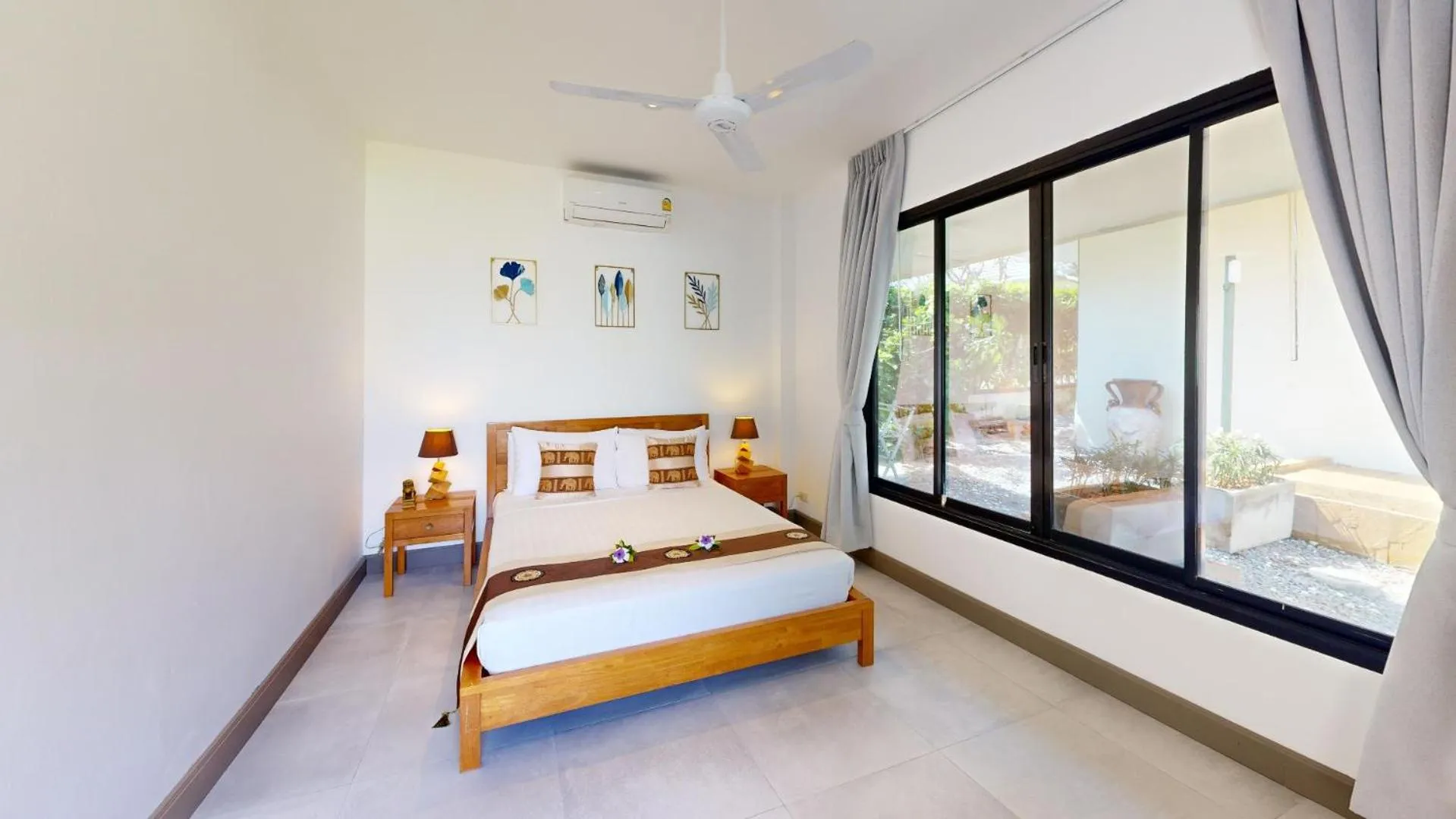 Bedroom, Bed in Idyllic Samui Beach Villa Resort