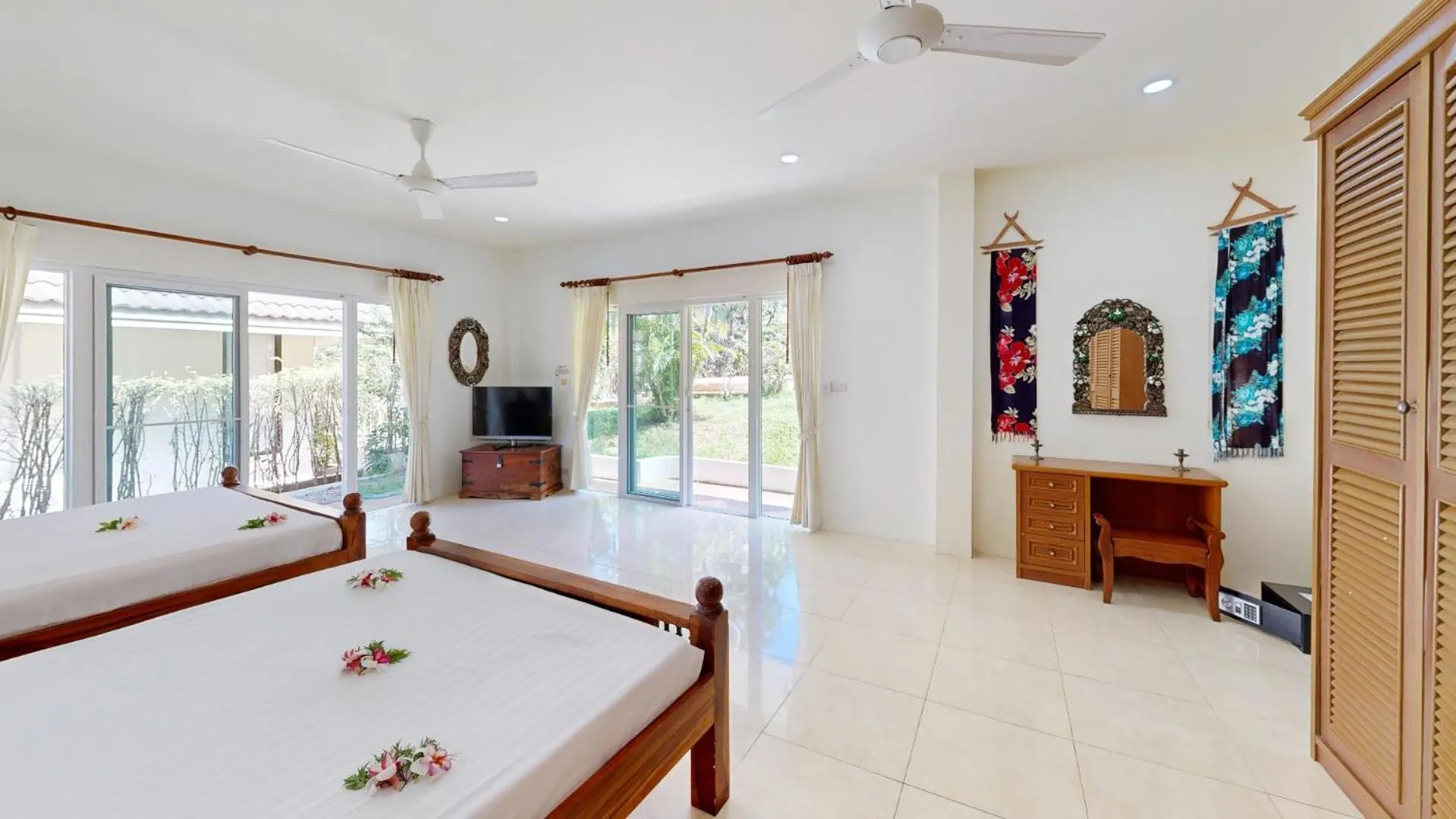 Bedroom, Bed in Idyllic Samui Beach Villa Resort