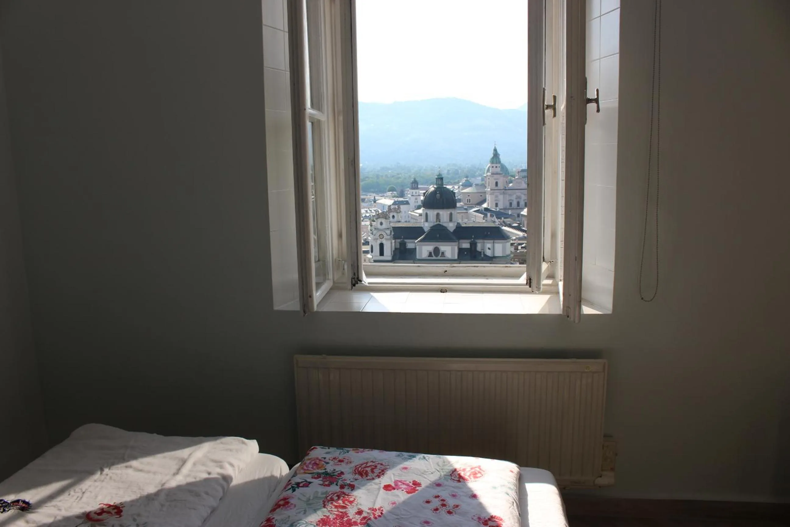 View (from property/room), Bed in Stadtalm Naturfreundehaus