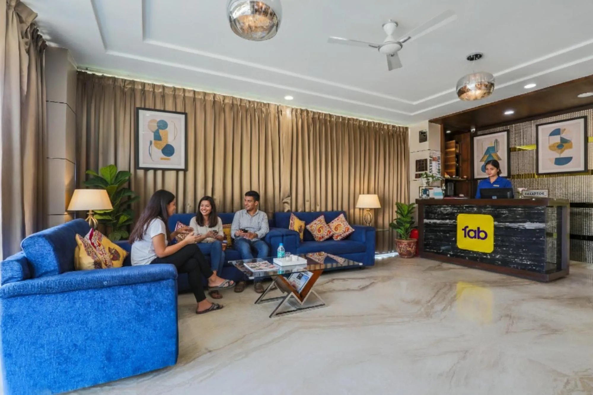 Lobby or reception in FabHotel Prime Sapphire Inn