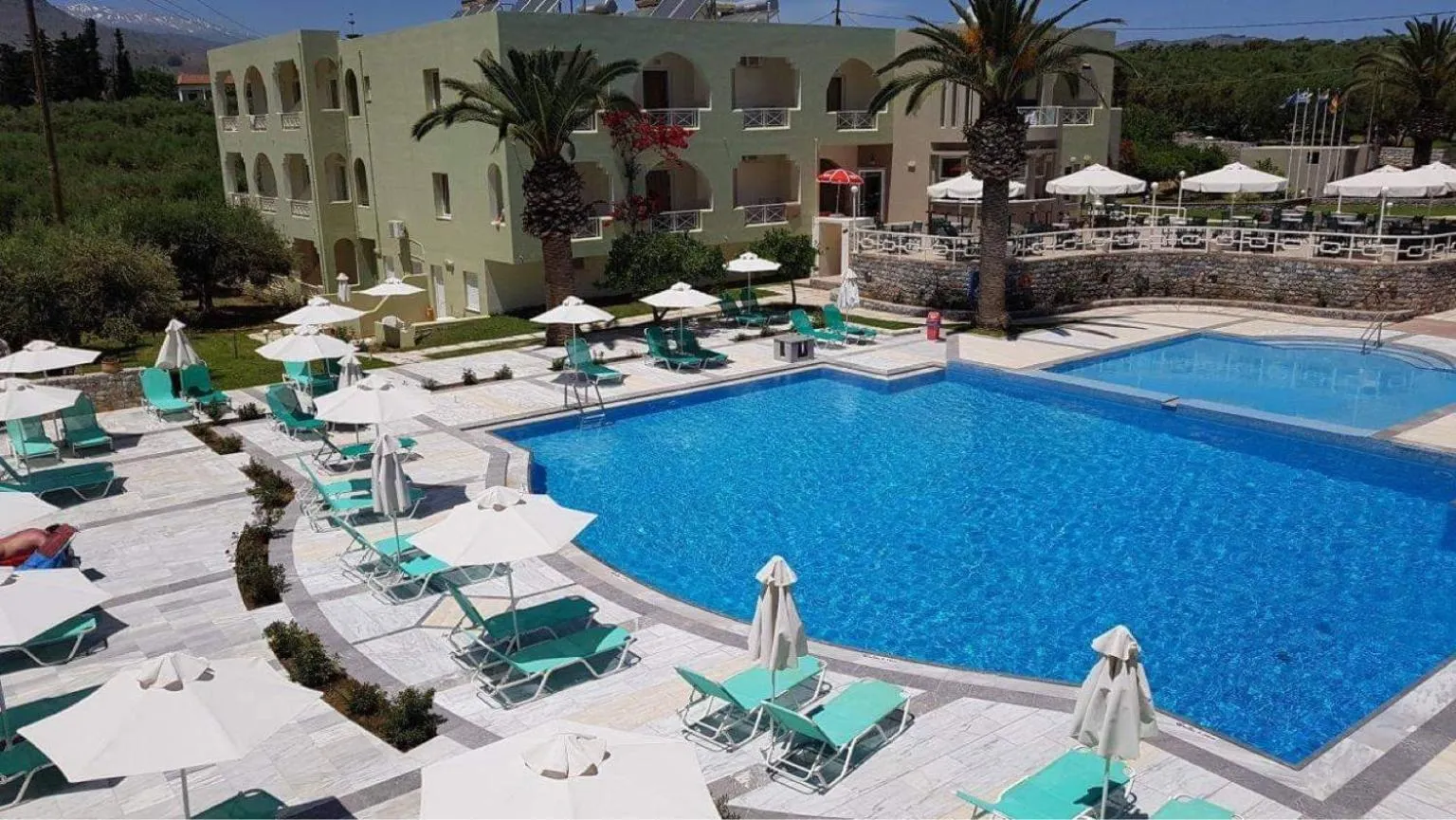 Pool view in Vardis Olive Garden