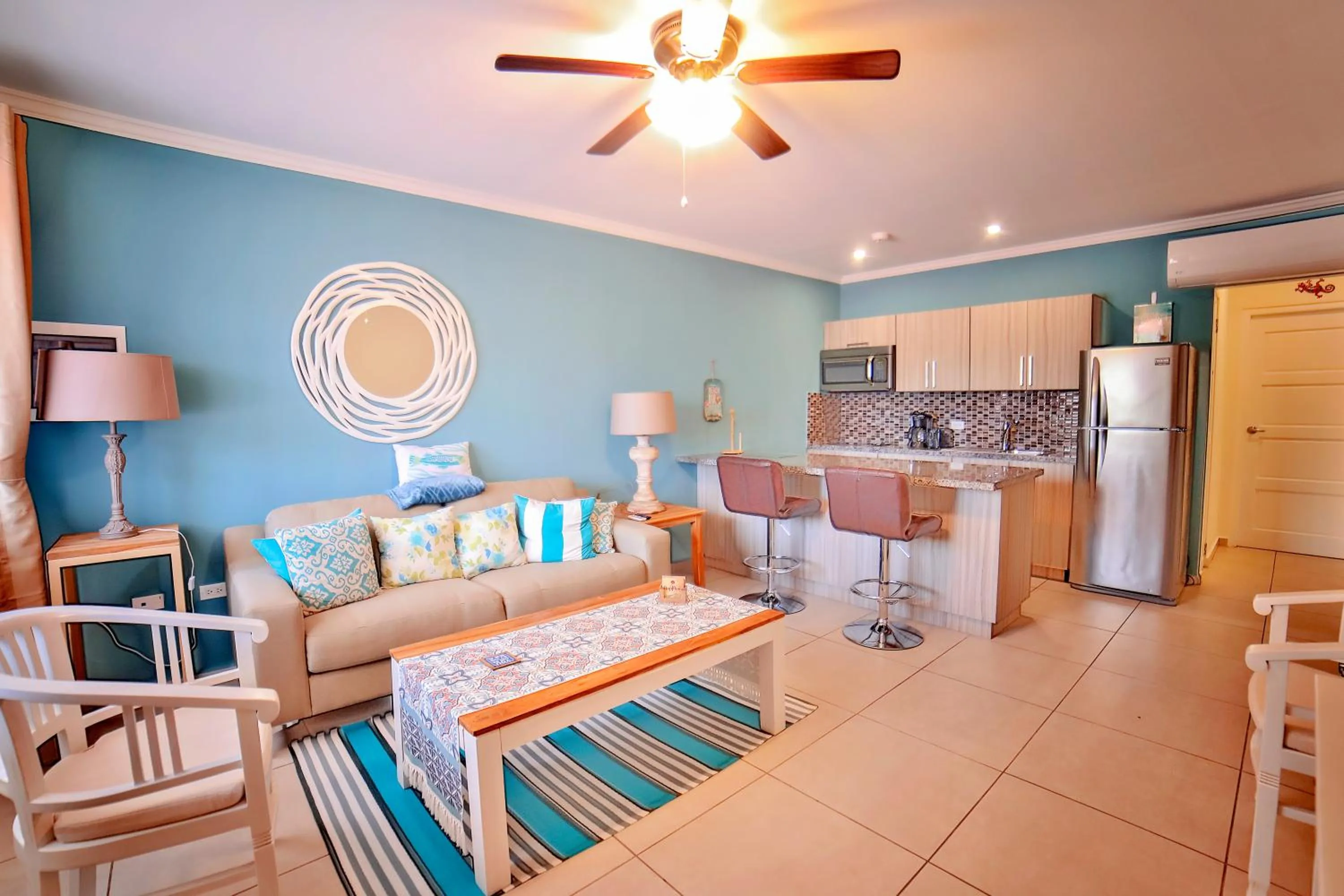 Living room in Pearl Aruba Condos
