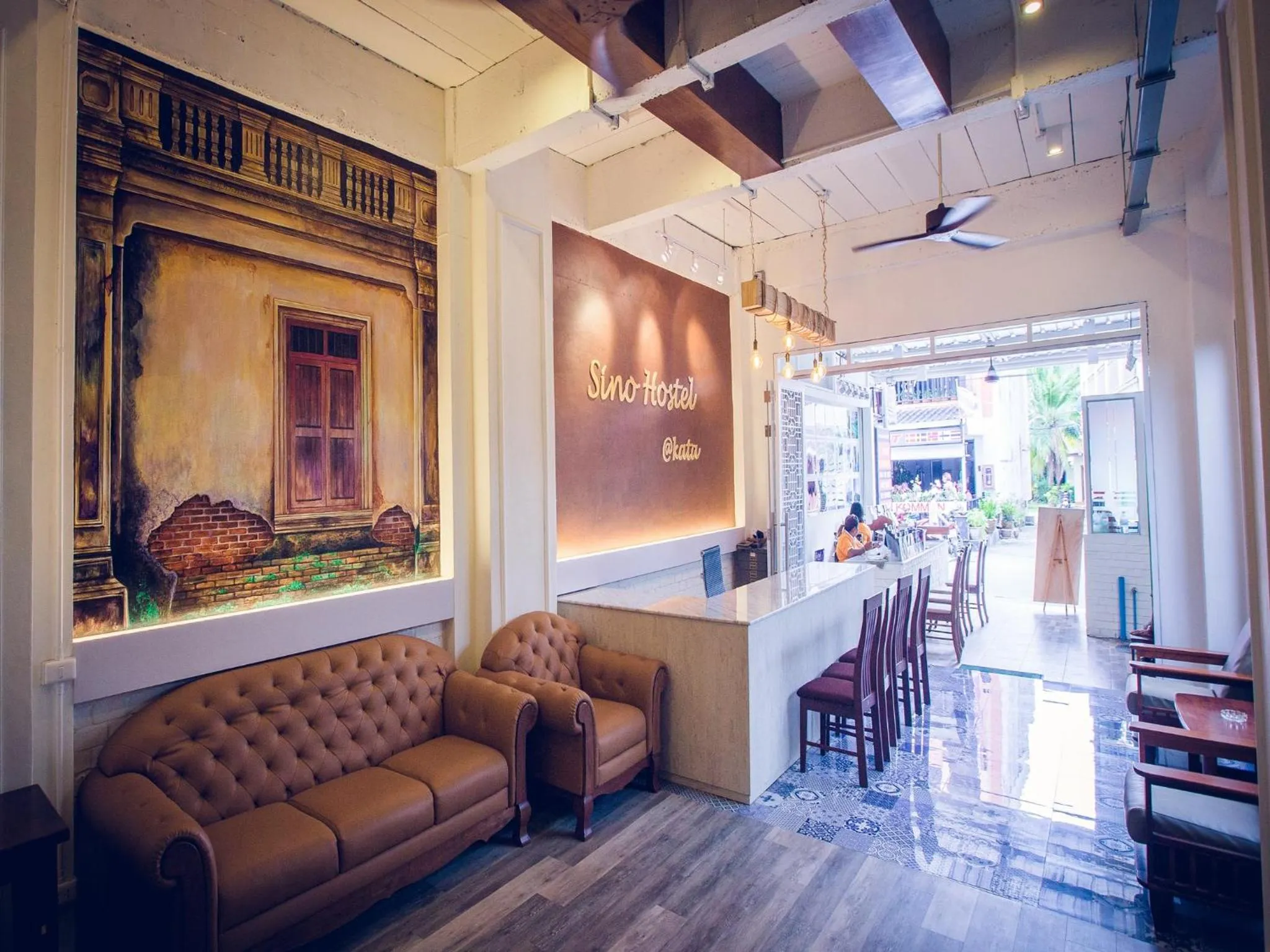 Lobby or reception in Sino Hostel @ Kata