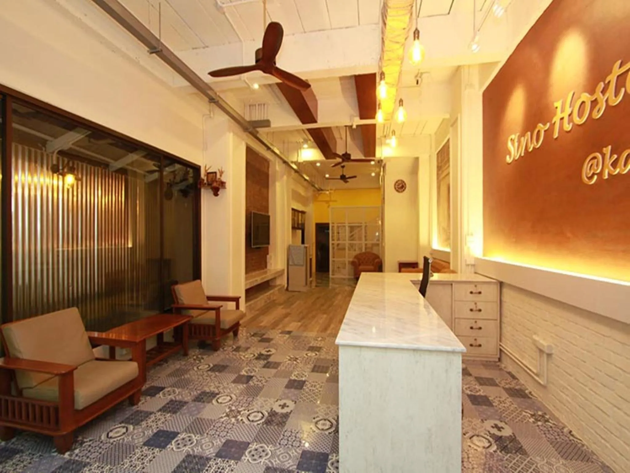 Lobby or reception in Sino Hostel @ Kata