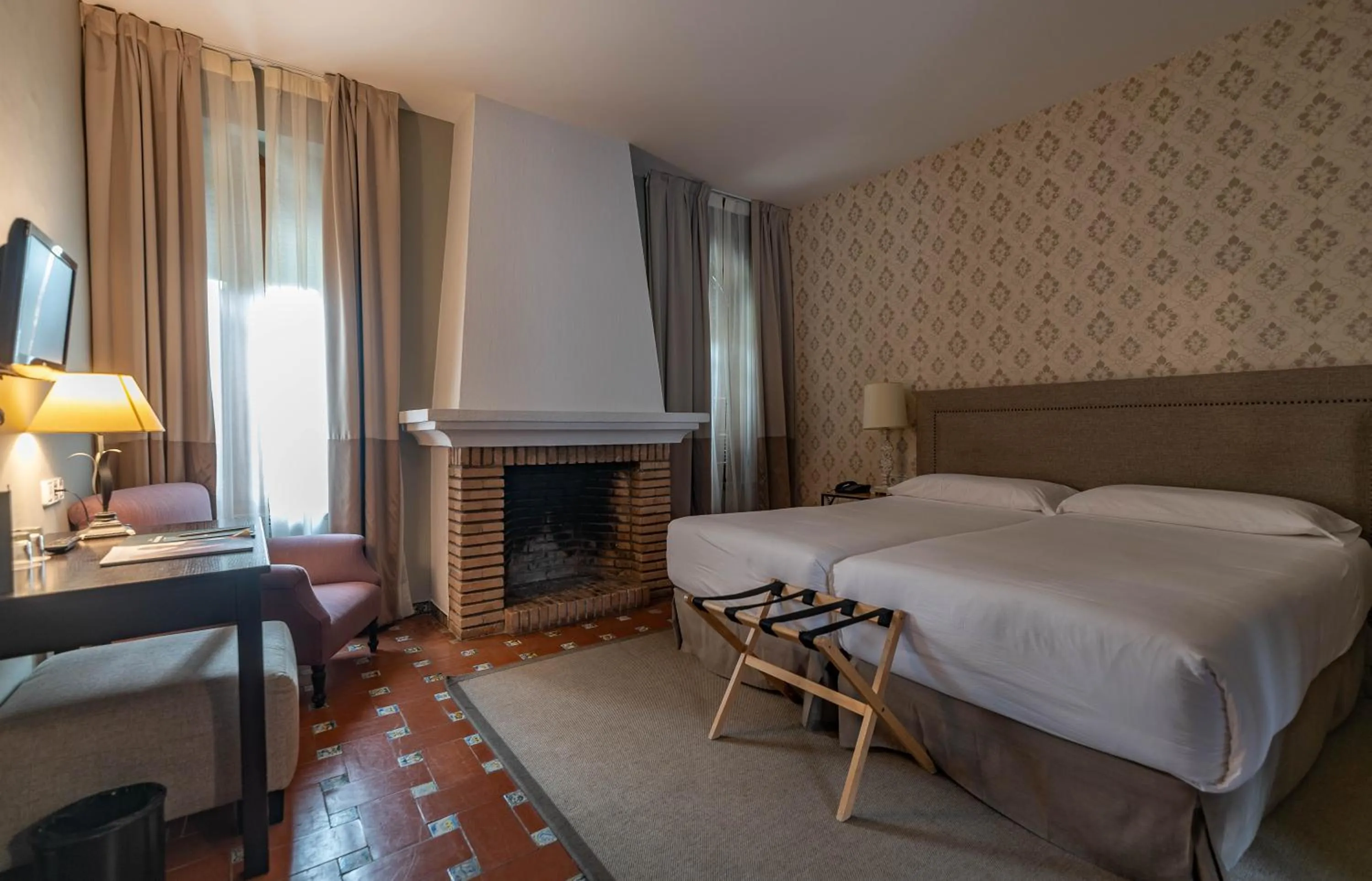 Bed in La Almoraima Hotel