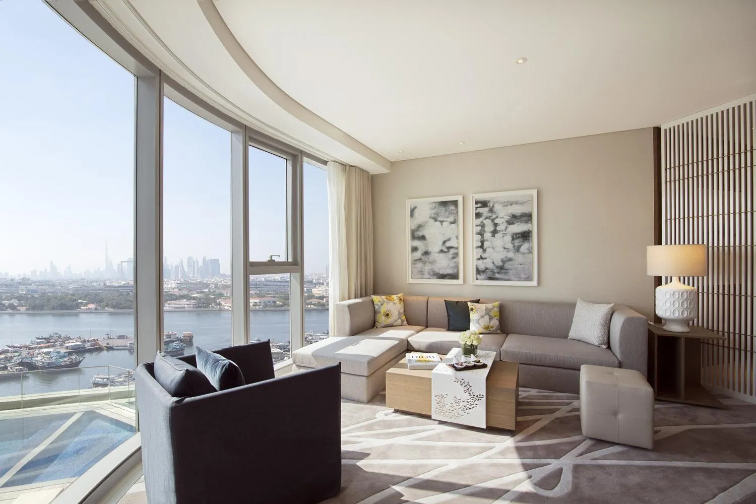 Living room in Al Bandar Rotana – Dubai Creek