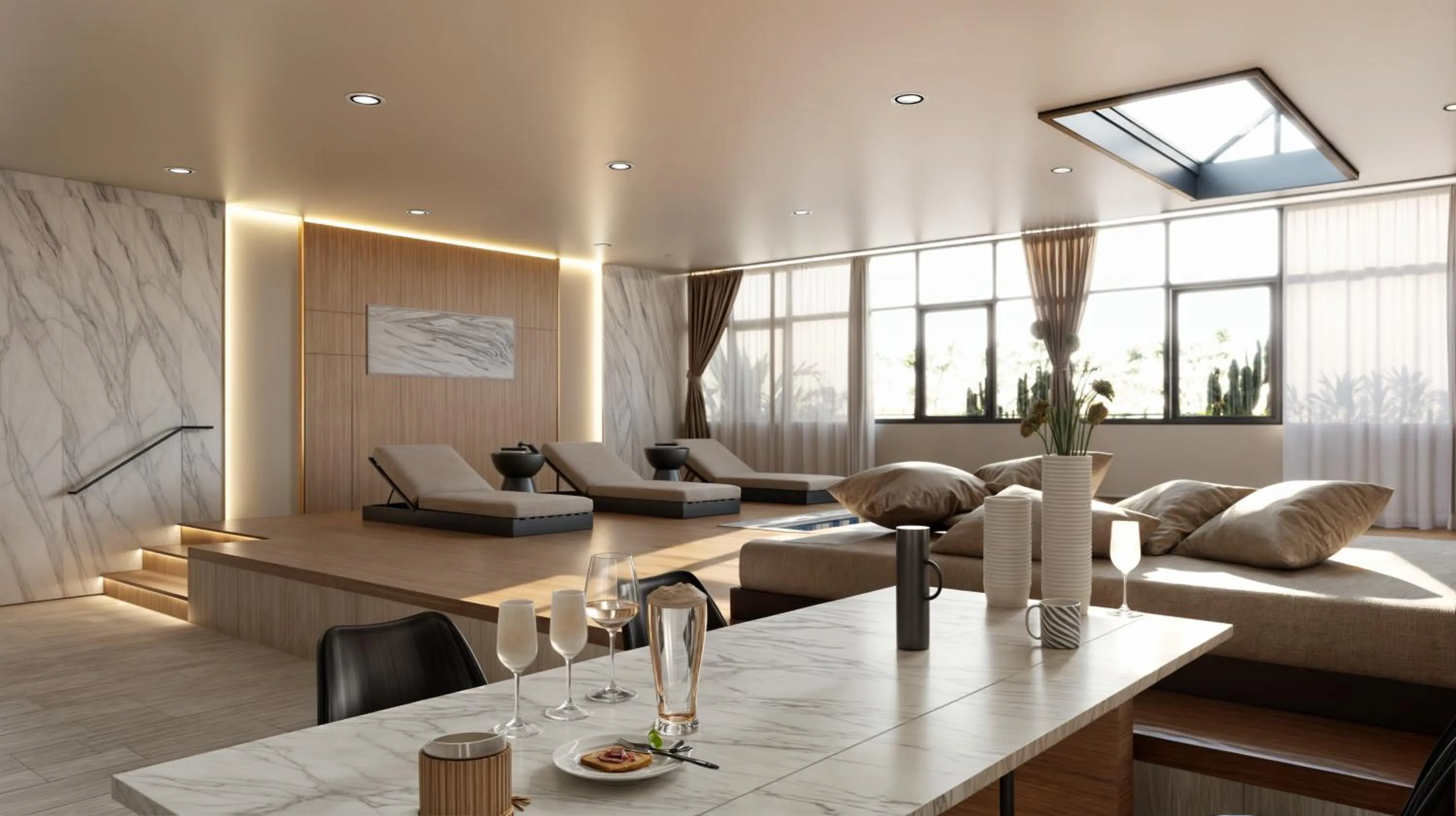 Living room in Al Bandar Rotana – Dubai Creek