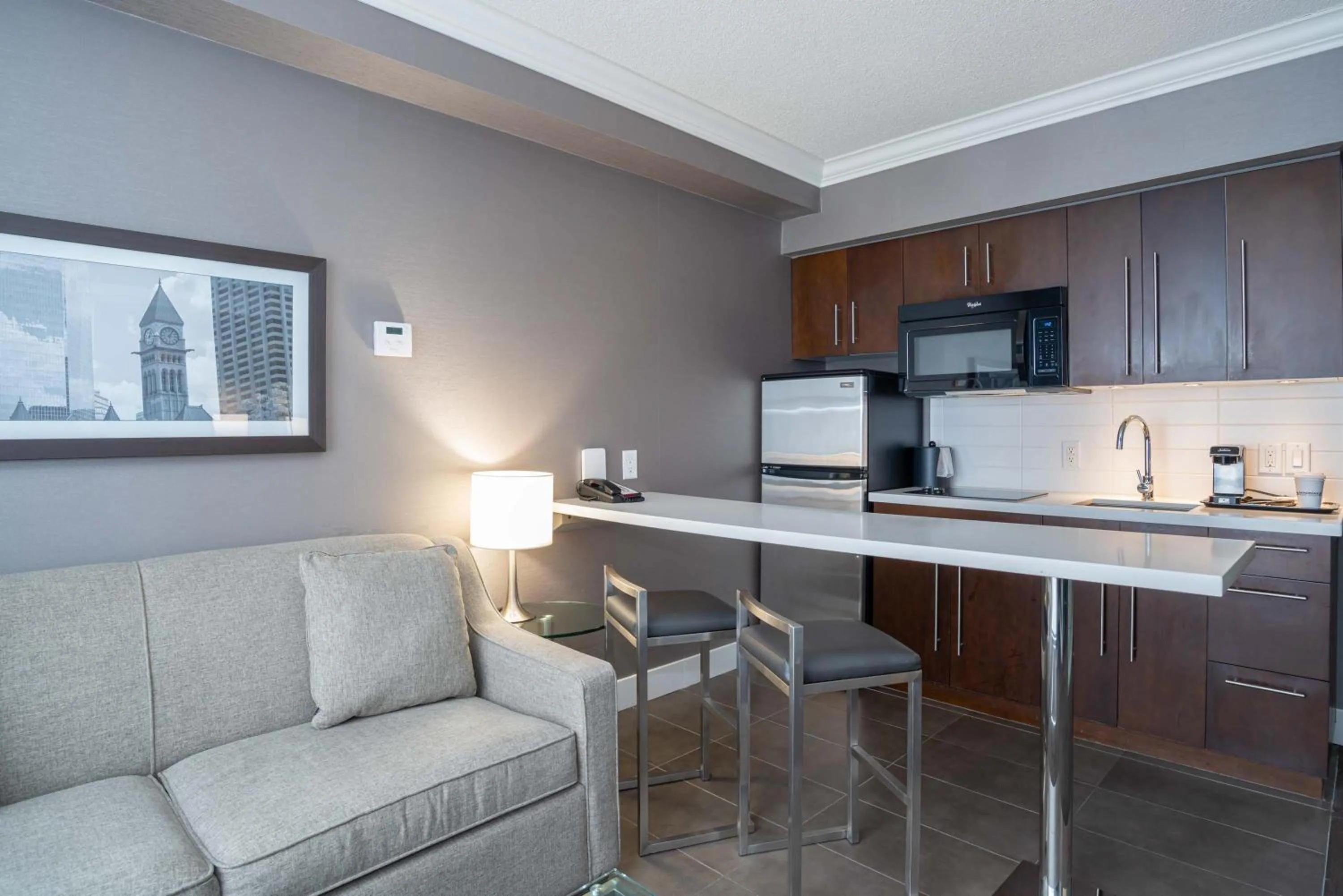 Kitchen or kitchenette in Sandman Signature Mississauga Hotel