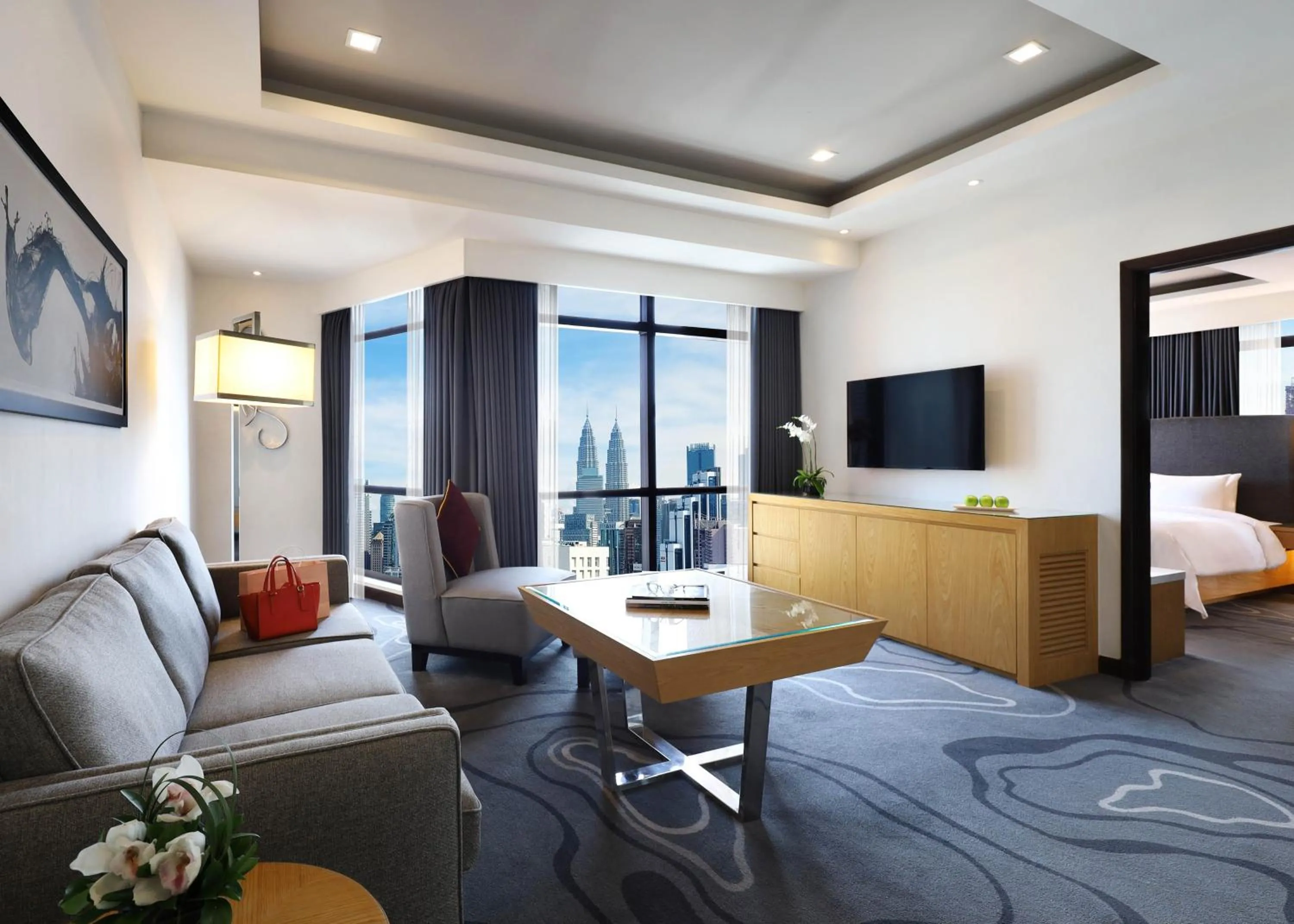 Living room, Bed in Berjaya Times Square Hotel, Kuala Lumpur
