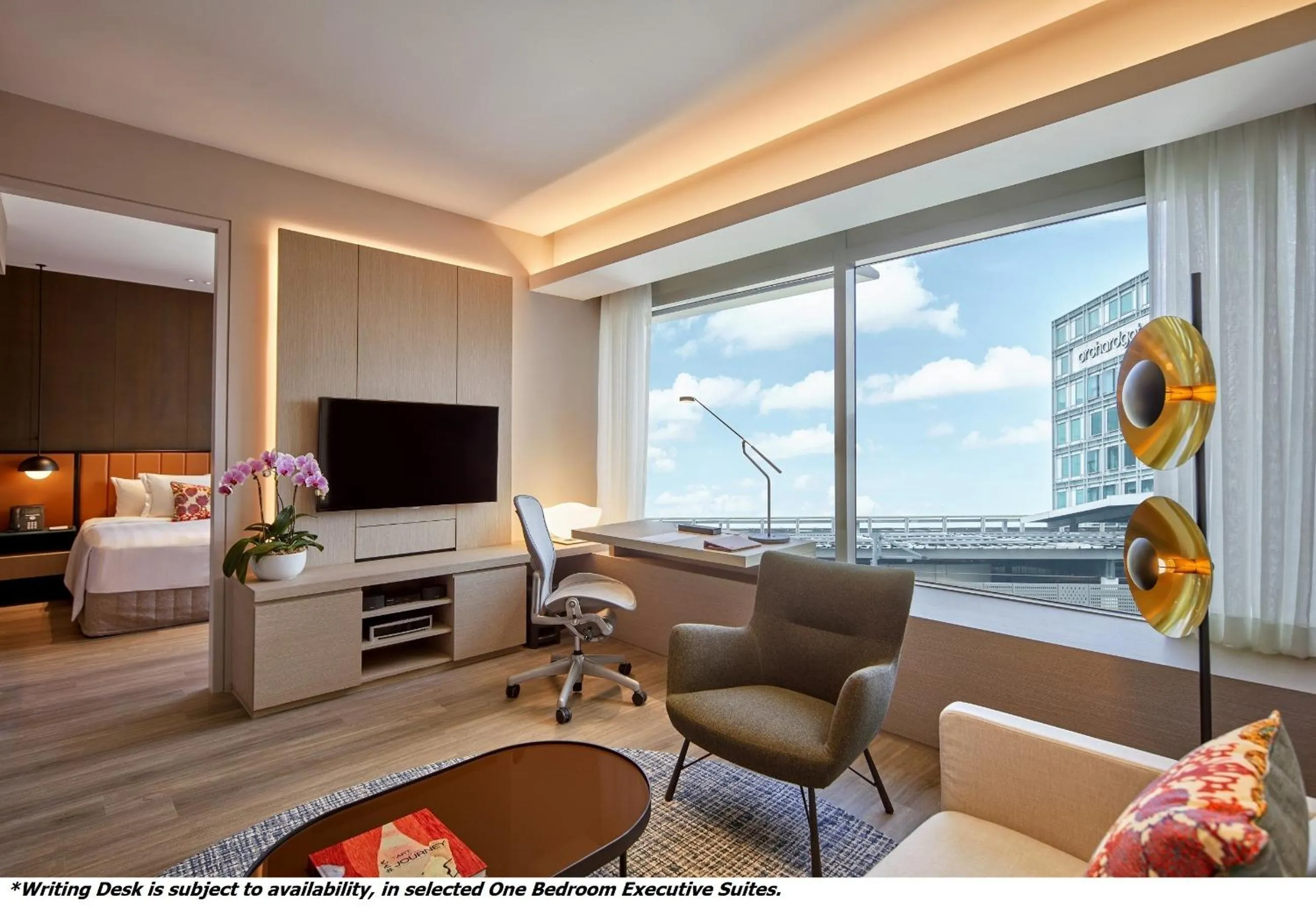 Living room, Bed in Pan Pacific Serviced Suites Orchard, Singapore