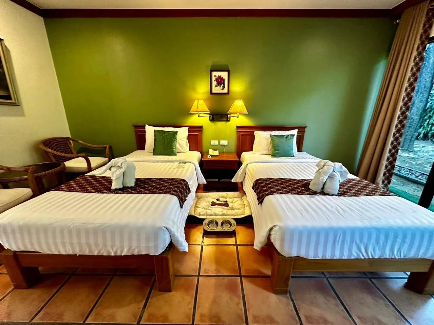 pet friendly, Bed in Comsaed River Kwai Resort
